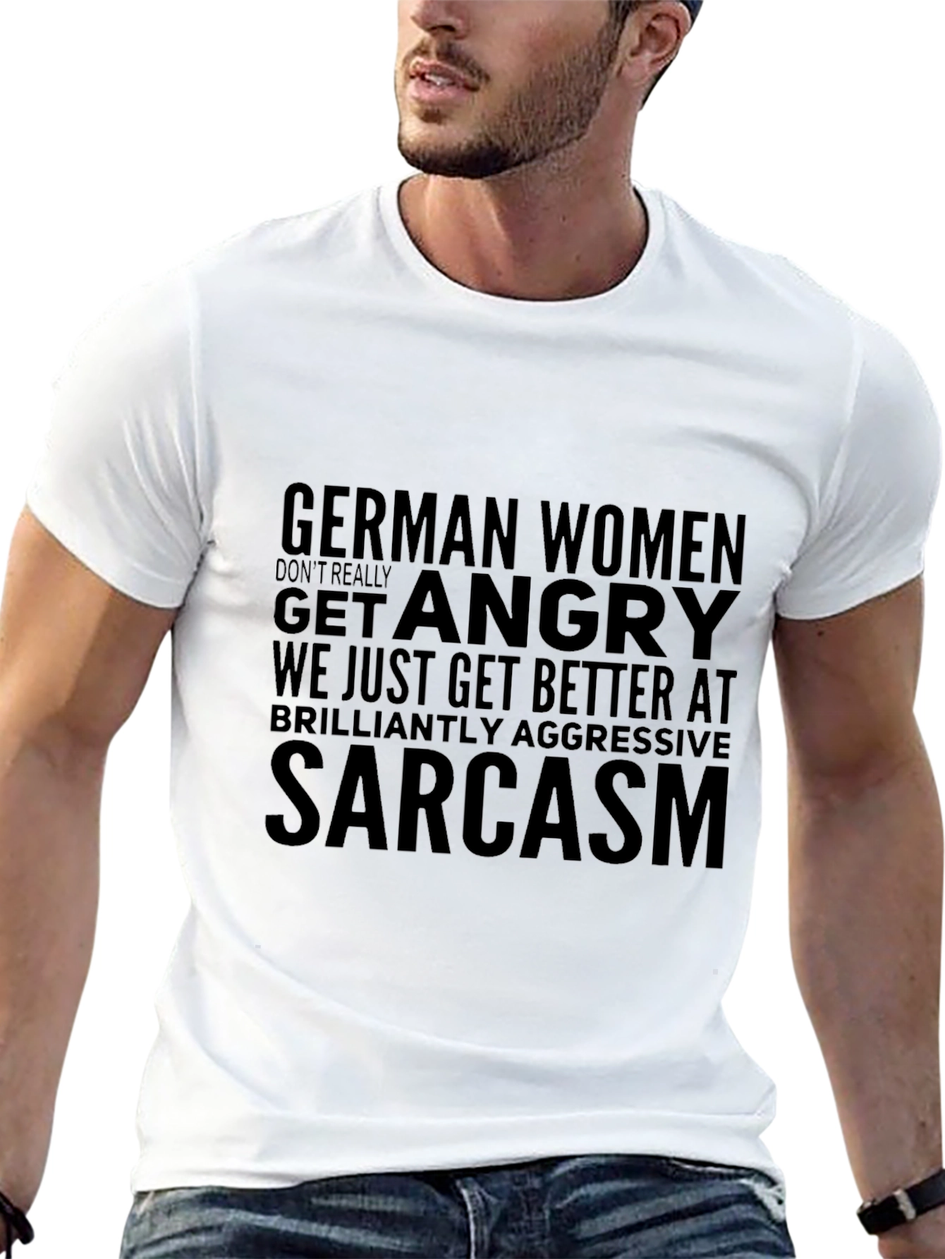 Black Sarcastic German Women Graphic Tee view 13