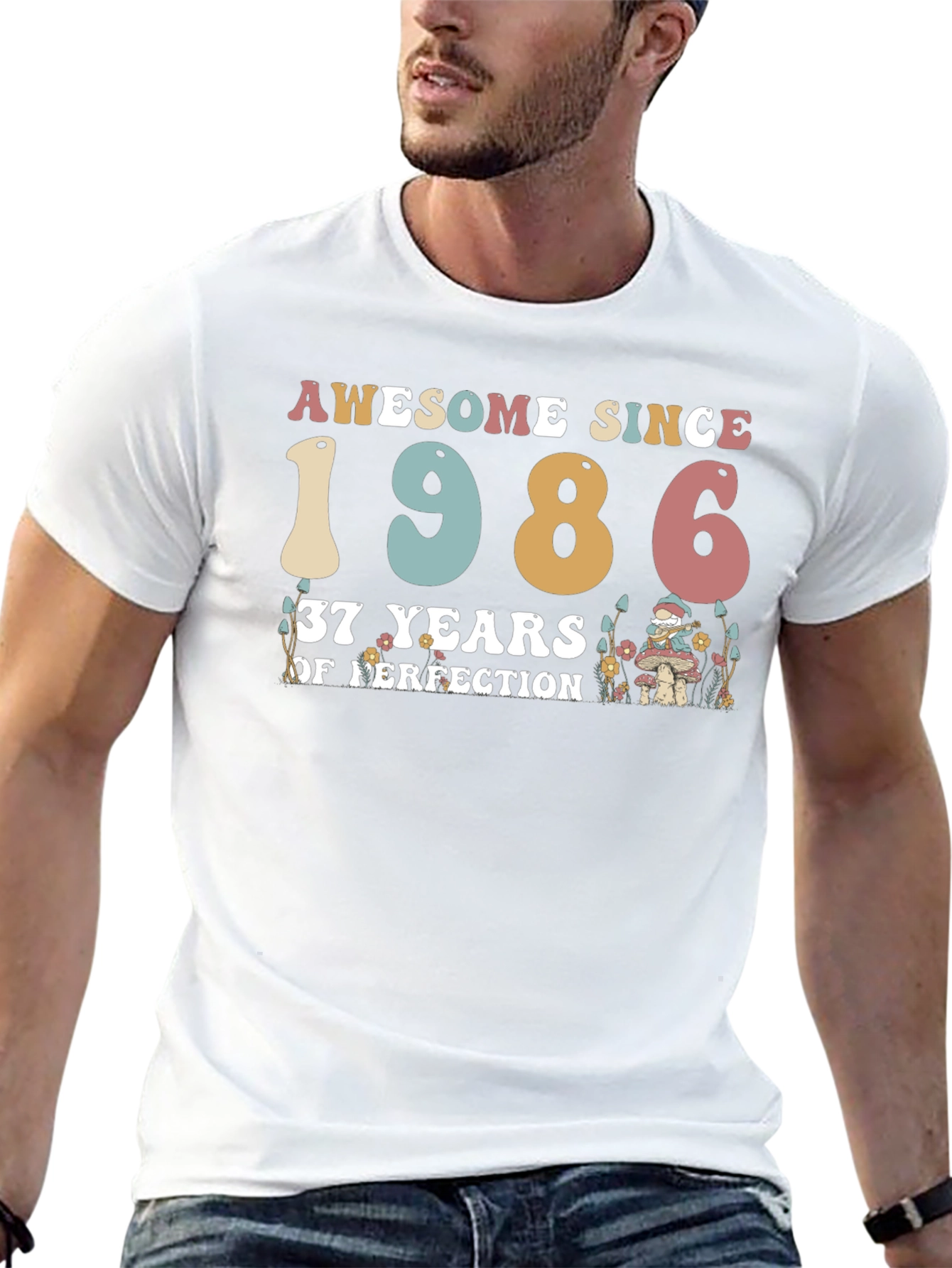 Black Awesome Since 1986 - 37th Birthday T-Shirt view 13
