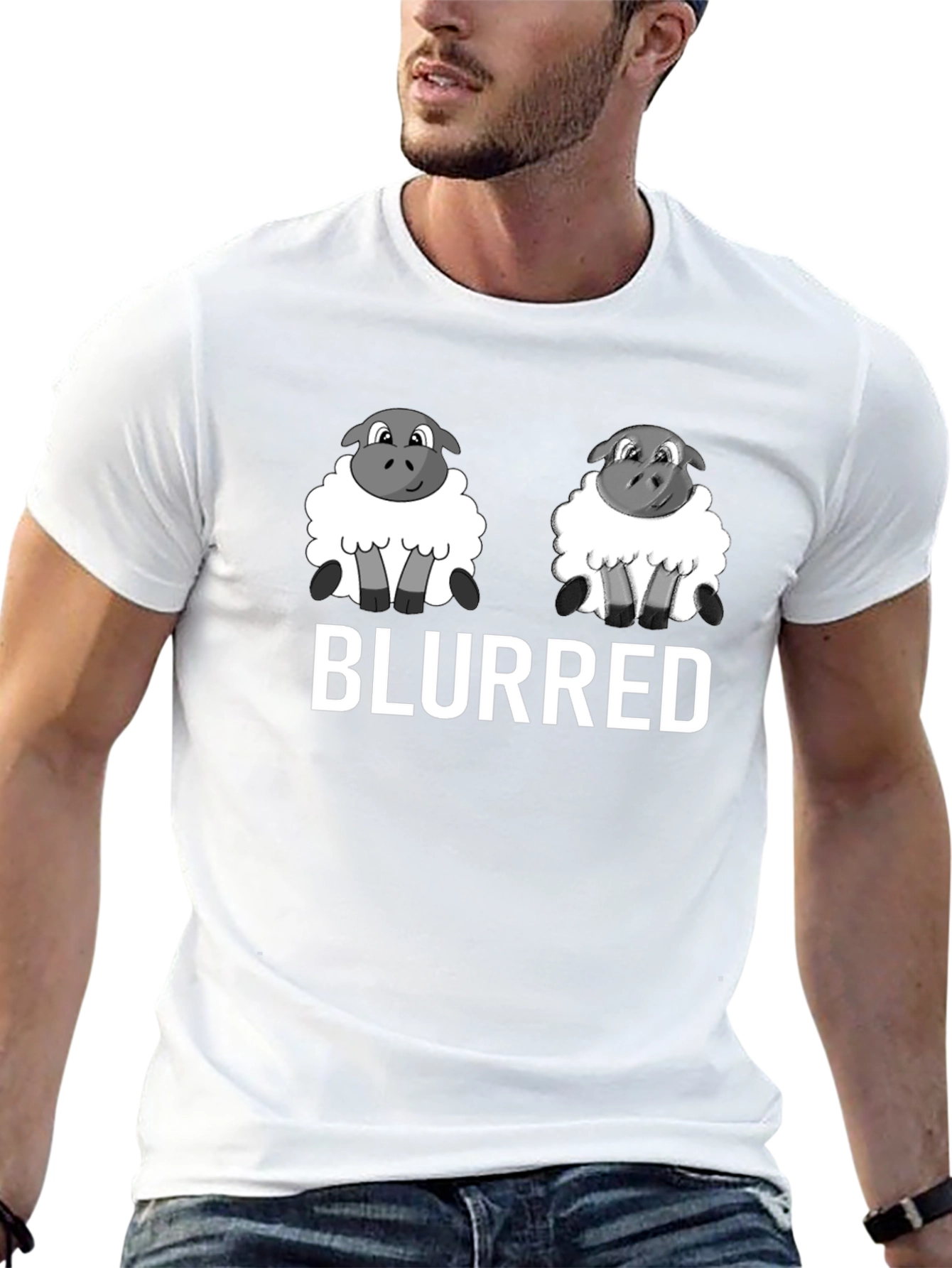 Black Blurred Sheep T-Shirt - Cute & Funny view 13