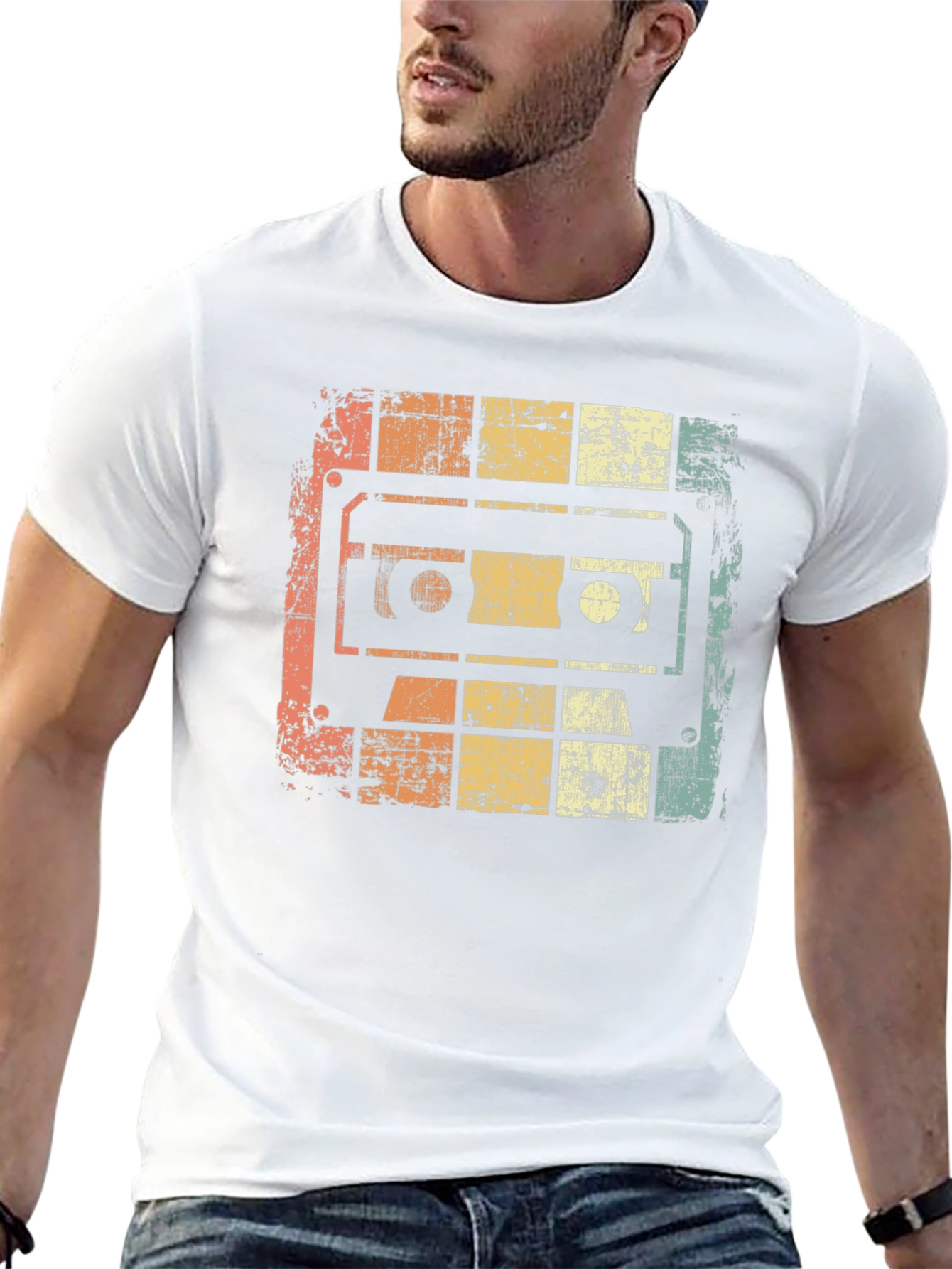 Black Retro Cassette Tape Graphic T-Shirt view 13