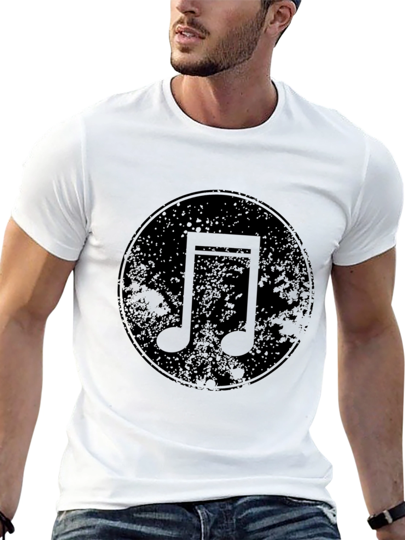 Black Music Note Graphic Black T-Shirt view 13