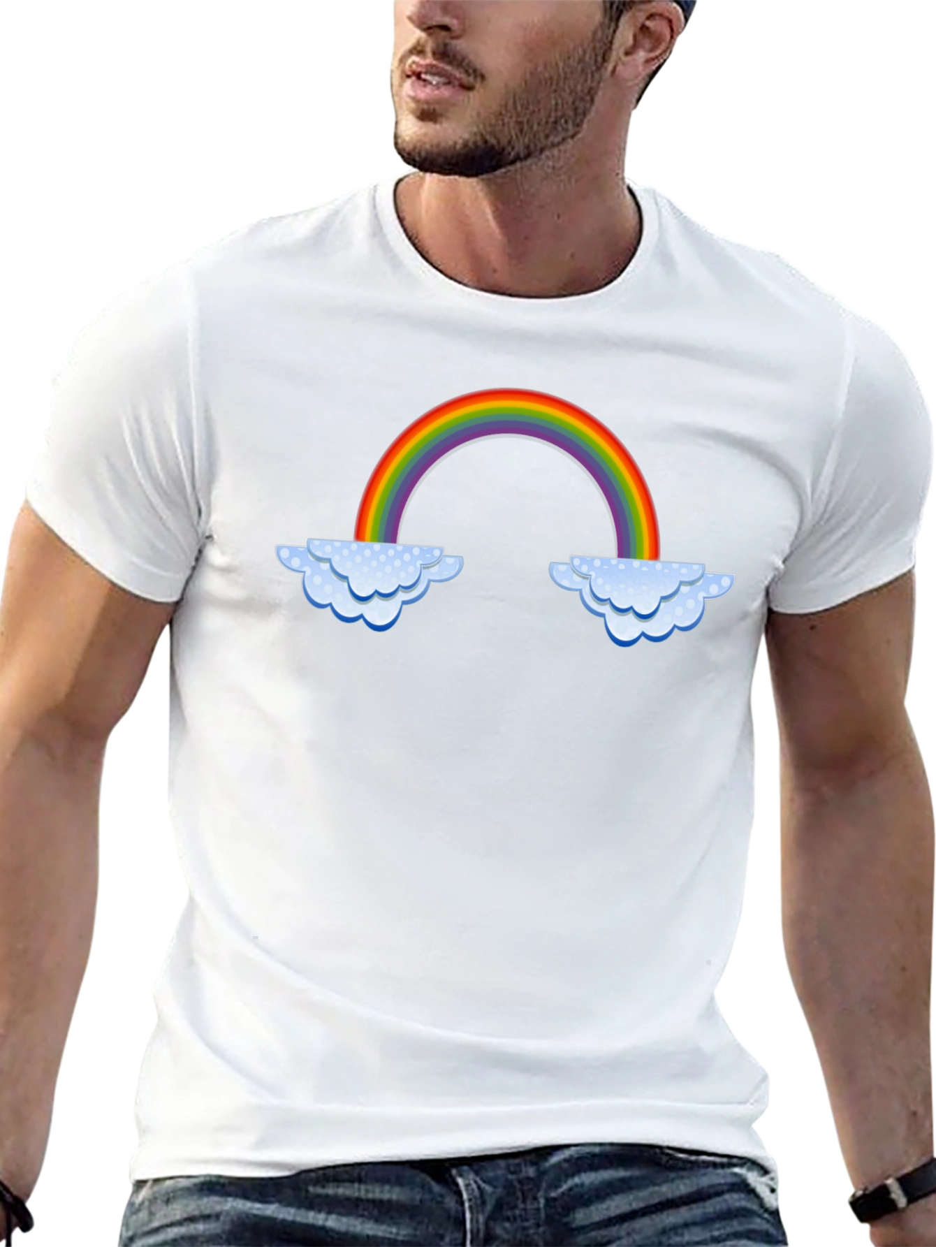 Black Rainbow Cloud Graphic T-Shirt - Black view 13