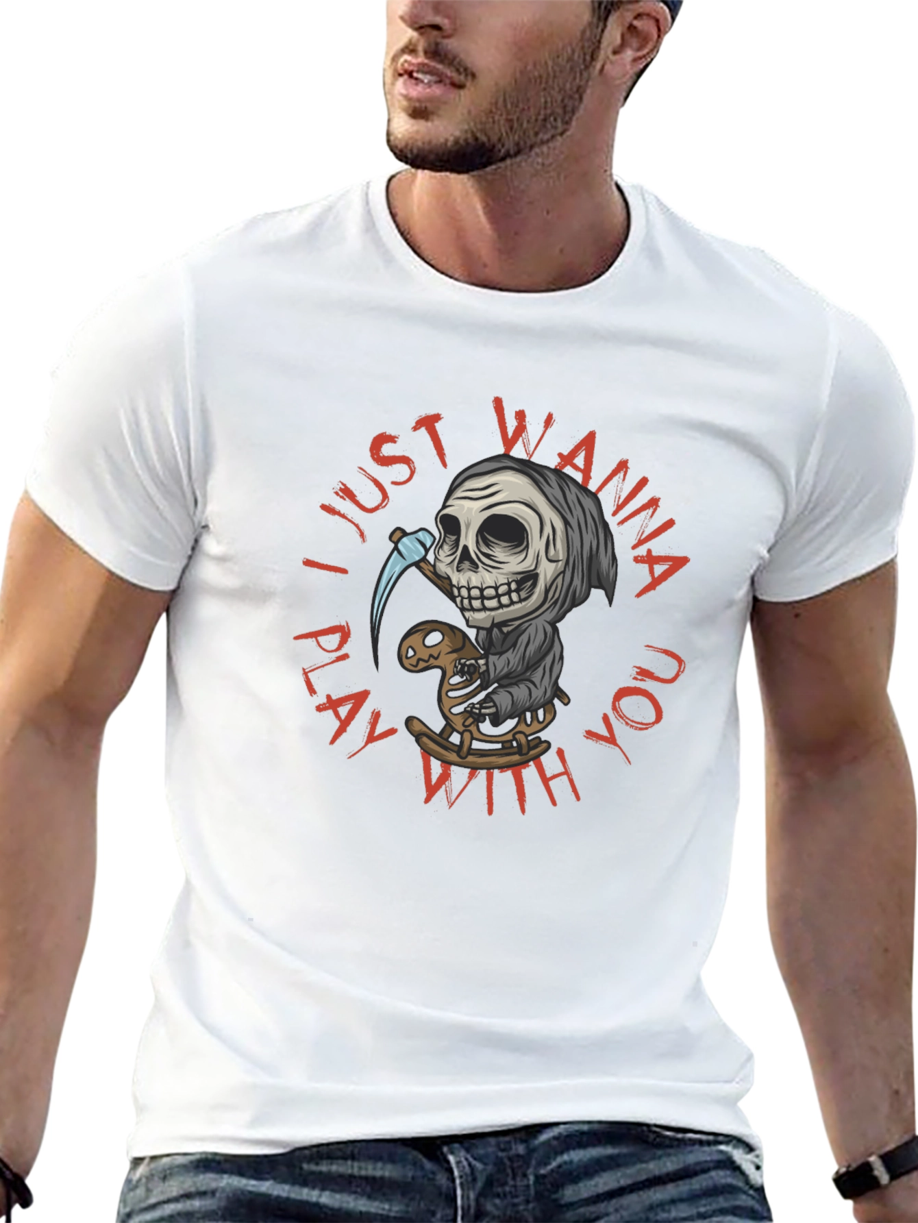 Black Grim Reaper Play T-Shirt - Wanna Play With You view 13