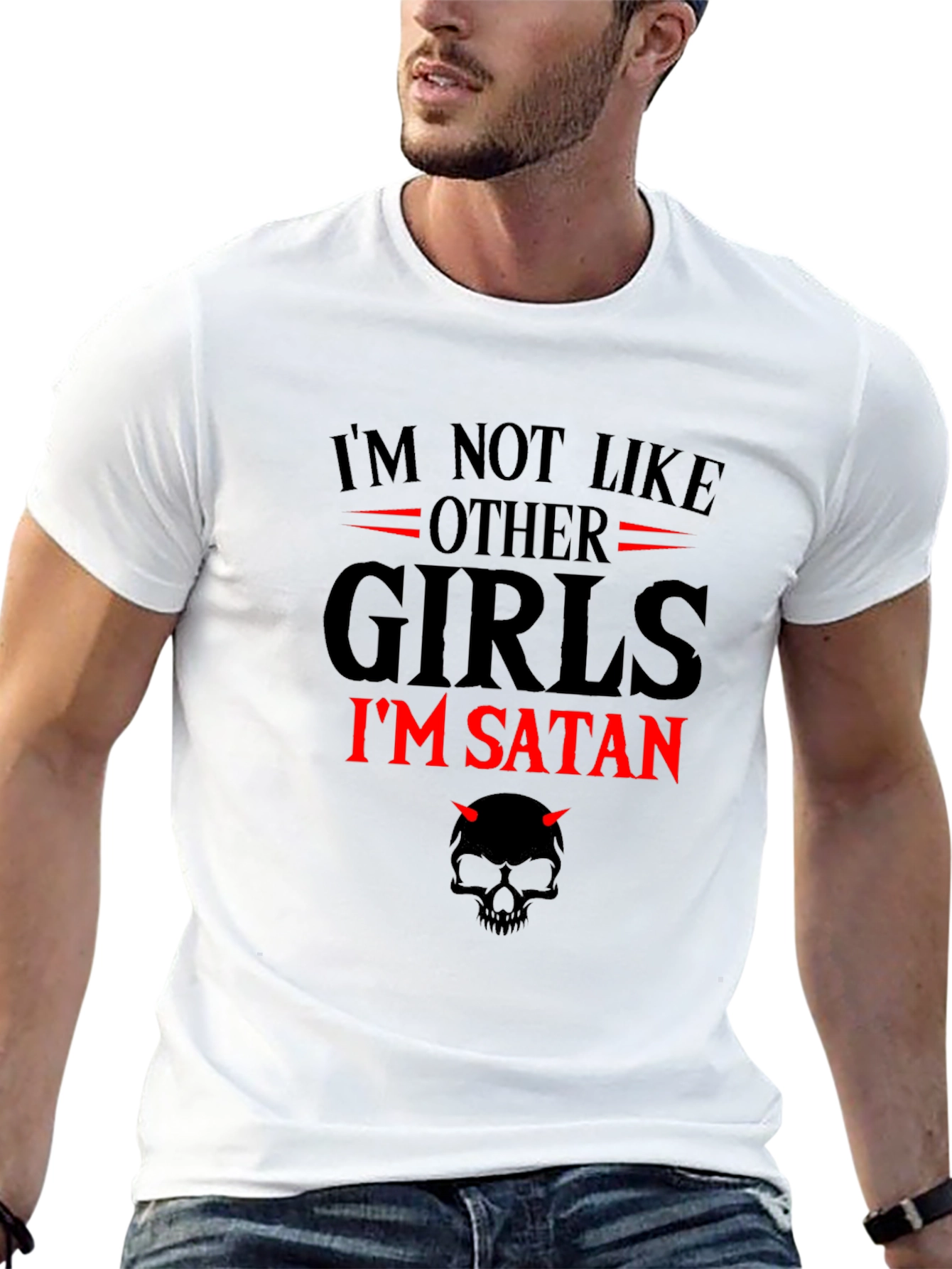 Black I'm Not Like Other Girls I'm Satan Graphic T-Shirt view 13