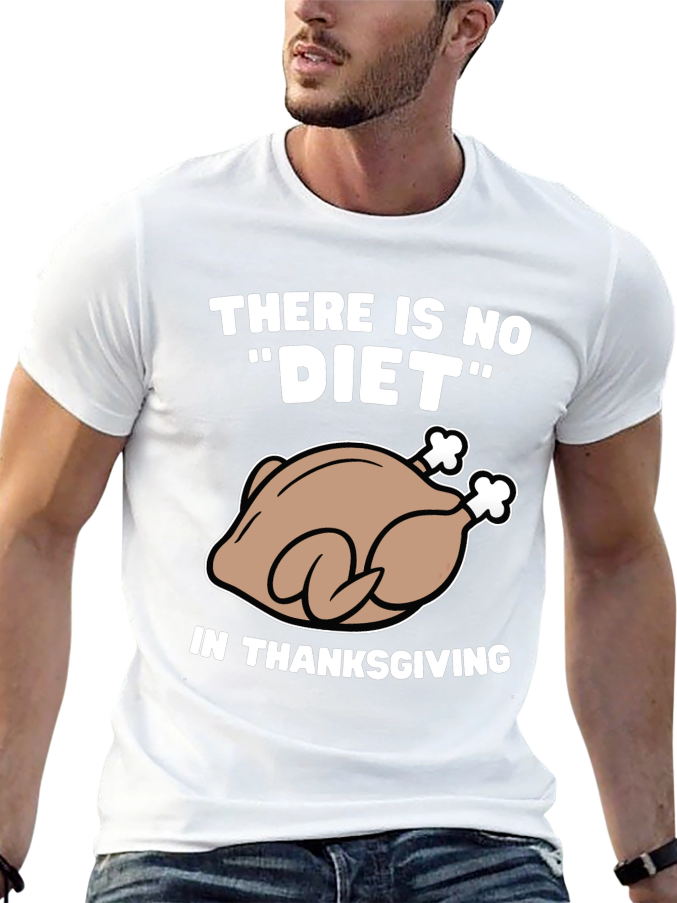 Black Thanksgiving Turkey Diet Humor T-Shirt view 13