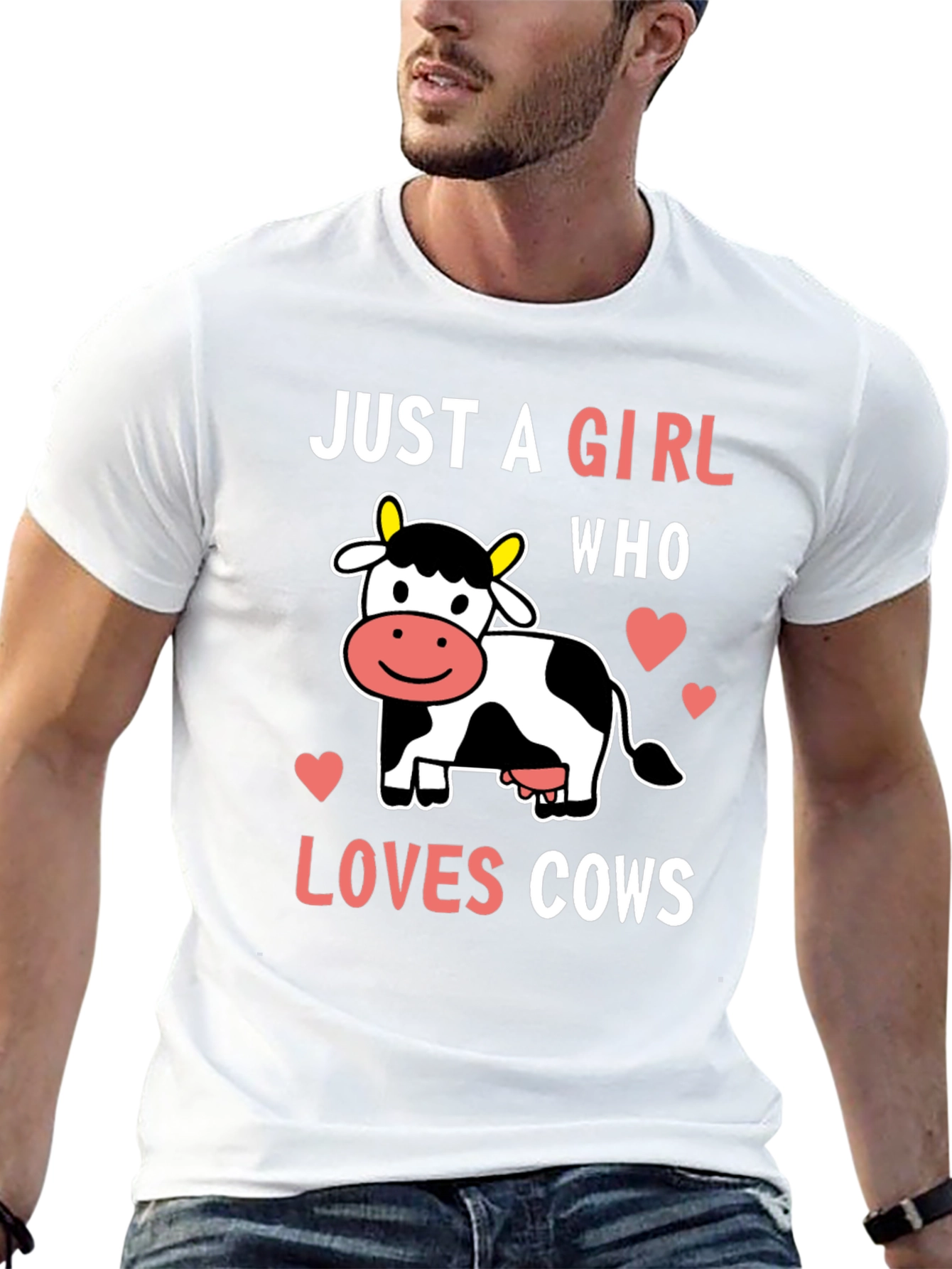 Black Just a Girl Who Loves Cows T-Shirt view 13