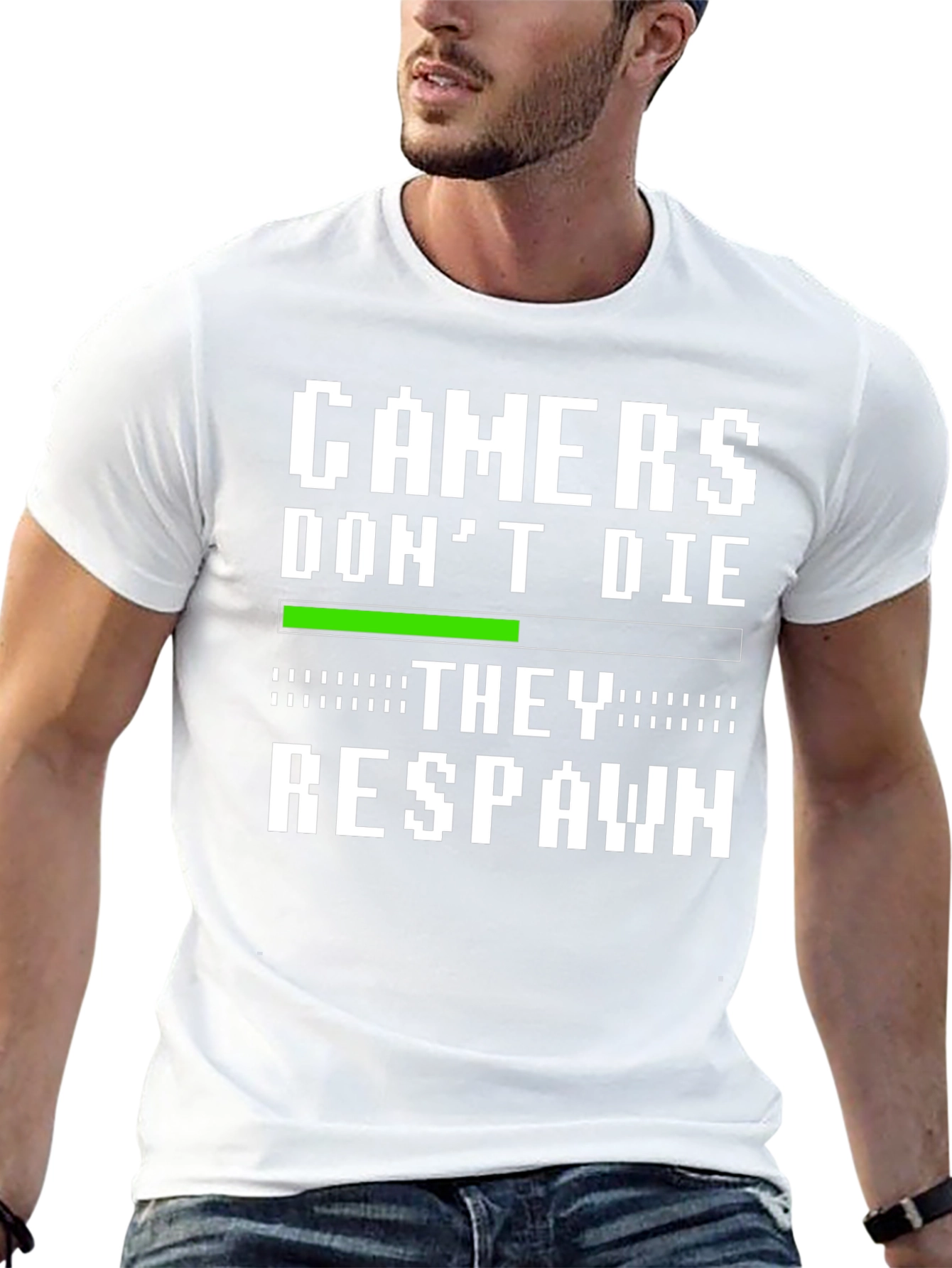Black Gamers Don't Die T-Shirt - They Respawn! view 13