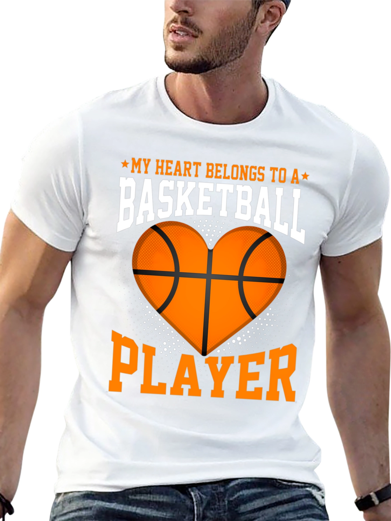 Black Basketball Lover's Heart T-Shirt view 13