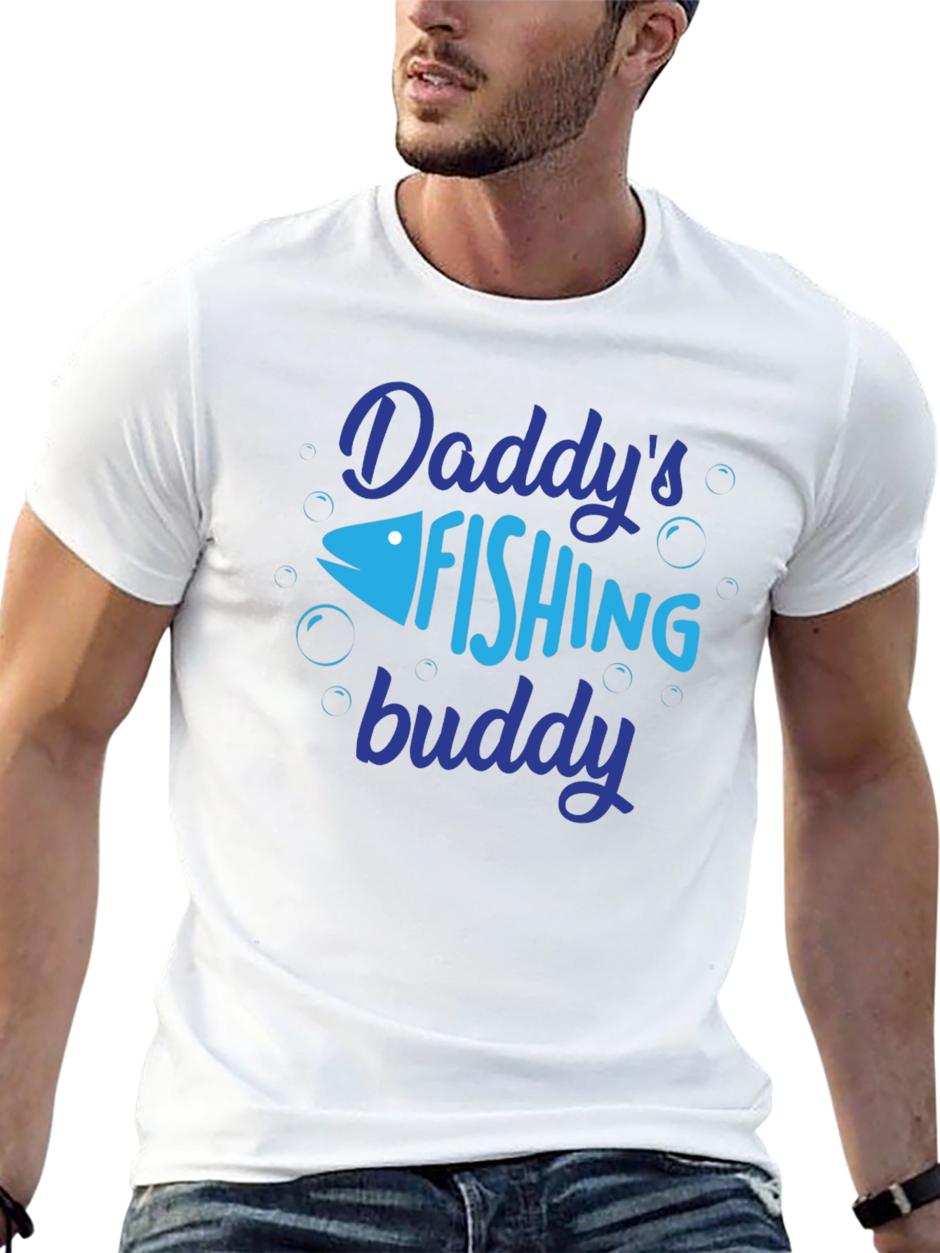Black Daddy's Fishing Buddy T-Shirt - Perfect for Fishing Trips! view 13