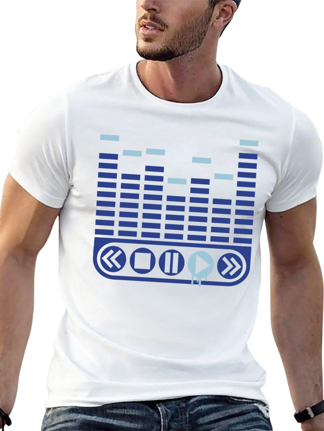 Black Music Equalizer Men's Graphic Tee view 13