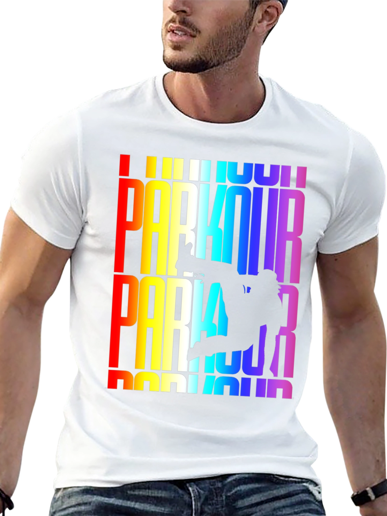 Black Rainbow Parkour Graphic Tee - Black view 13