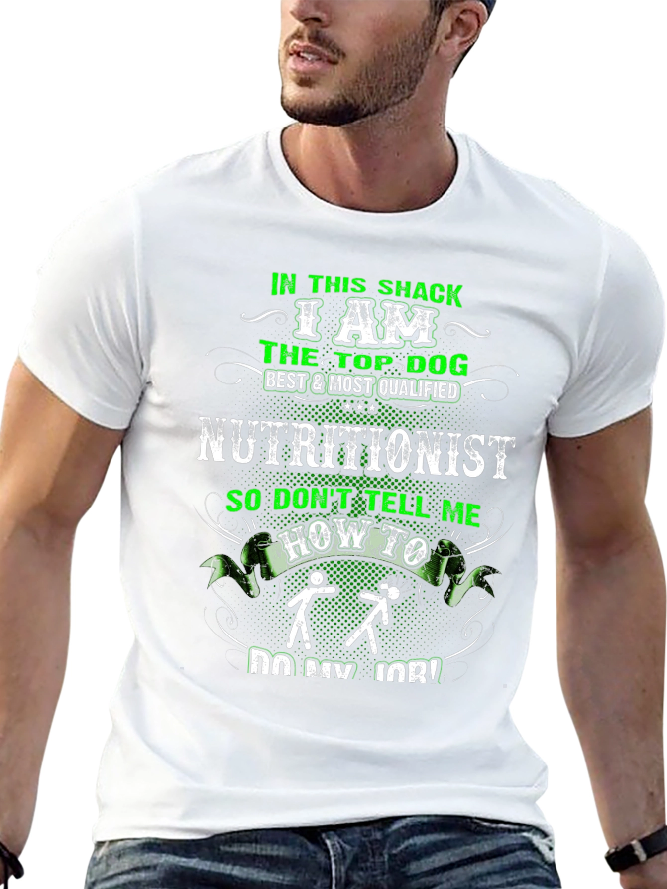 Black Nutritionist Top Dog T-Shirt - "In This Shack" view 13