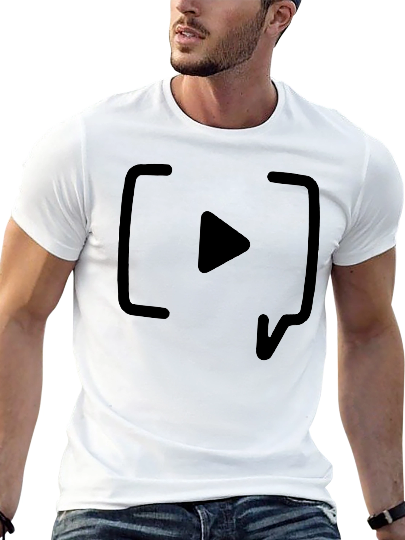 Black Play Icon Black T-Shirt - Stylish & Comfortable view 13