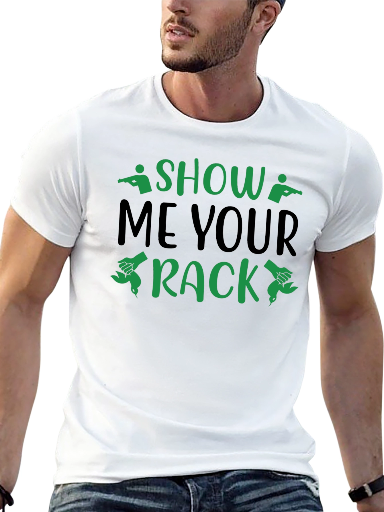 Black Show Me Your Rack Hunting T-Shirt view 13