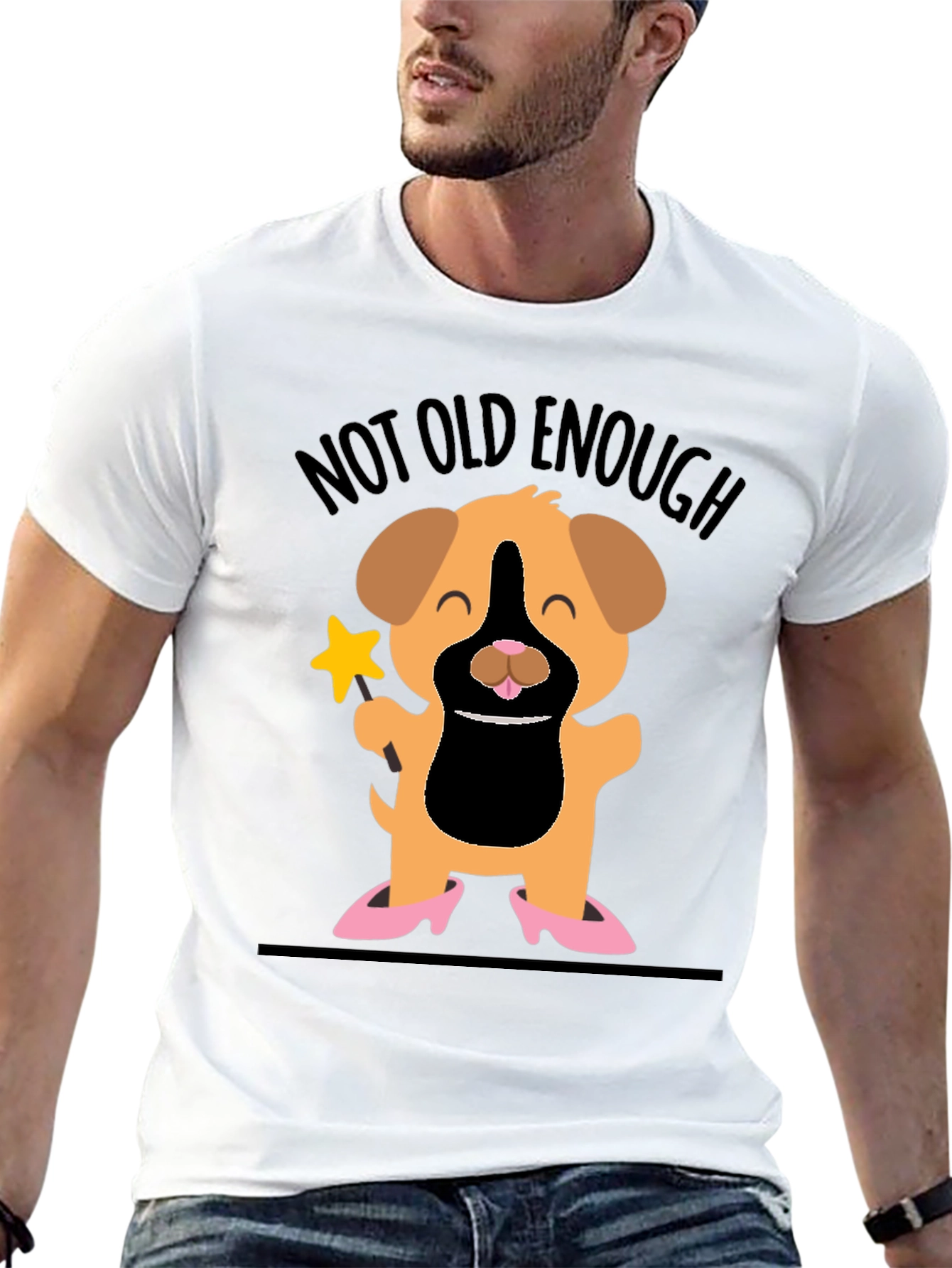 Black Not Old Enough Graphic Tee view 13