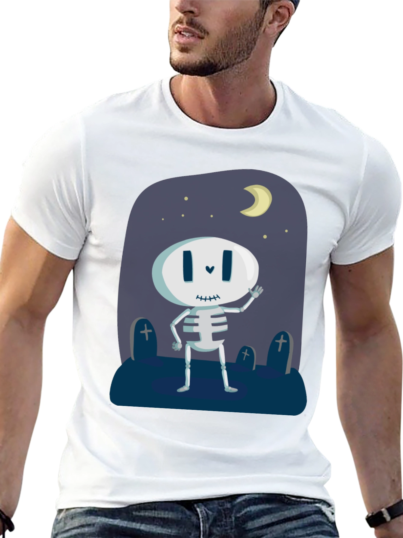 Spooky Skeleton Graphic T-Shirt - Halloween Fun - 13