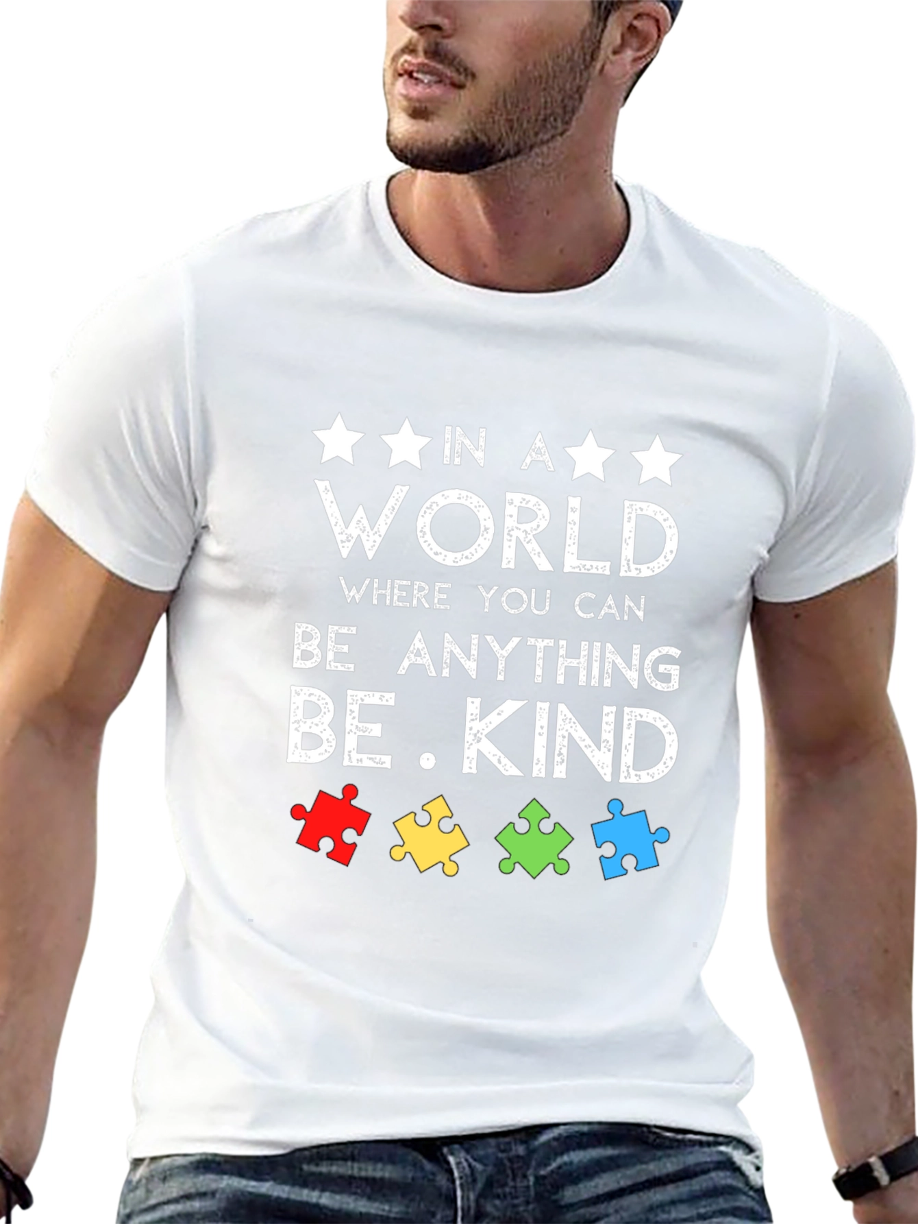 Black Be Kind Autism Awareness T-Shirt view 13
