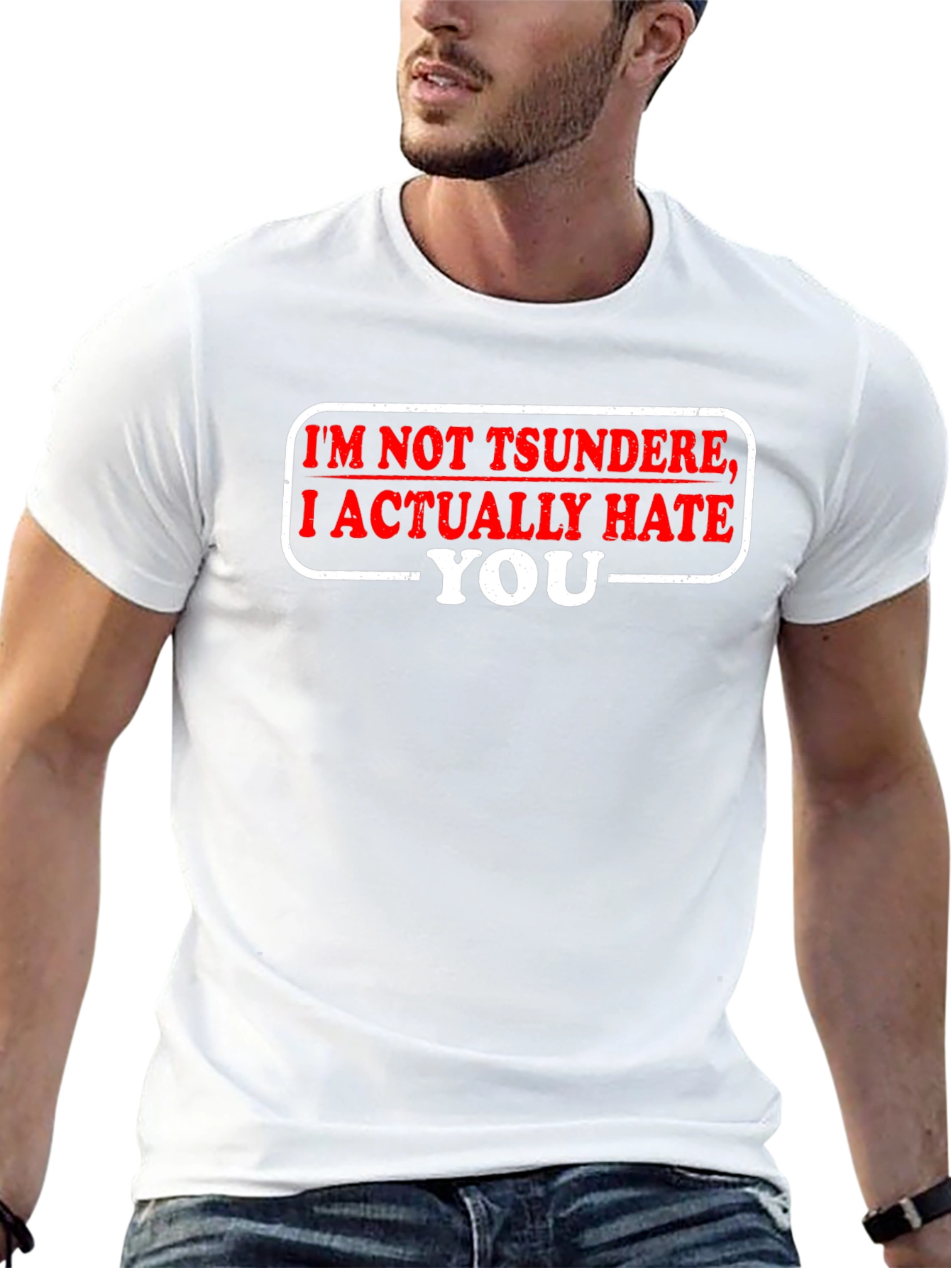 Black Tsundere Hate You Funny Black T-Shirt view 13