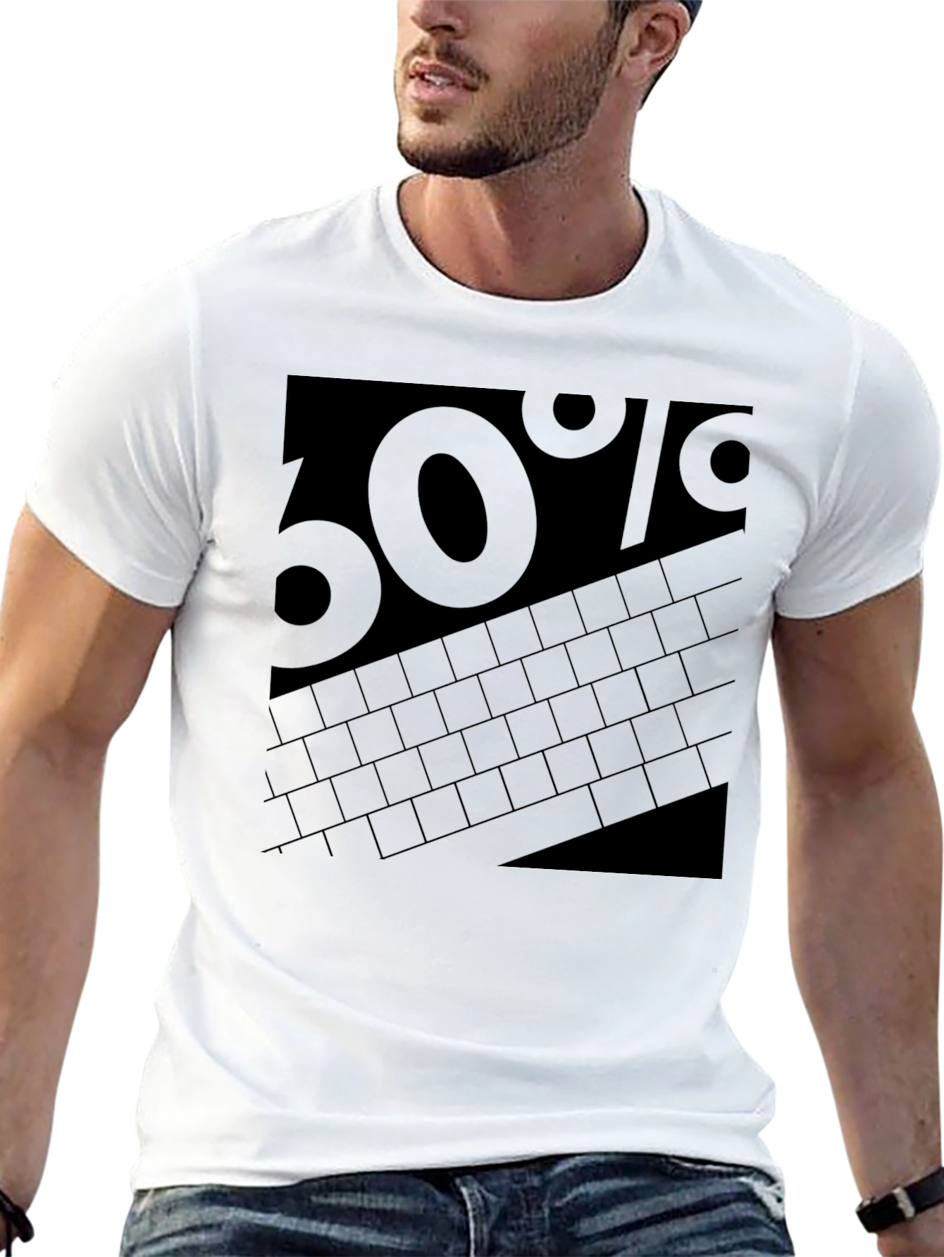 Black Men's Black "60%" Graphic T-Shirt view 13