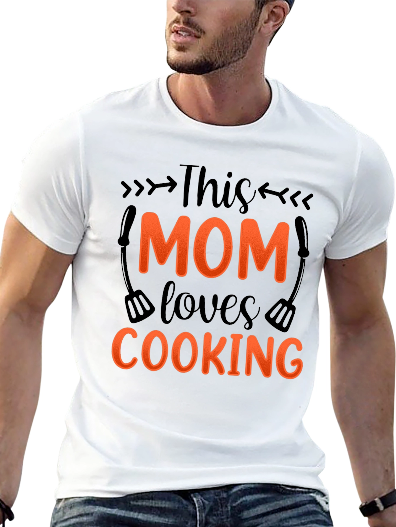 Black This Mom Loves Cooking - Graphic T-Shirt view 13