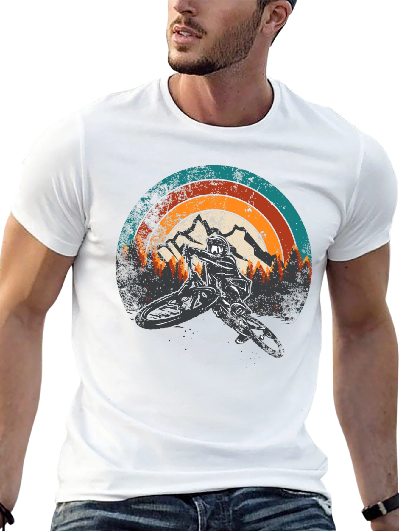 Black Mountain Biker Retro Graphic Tee view 13