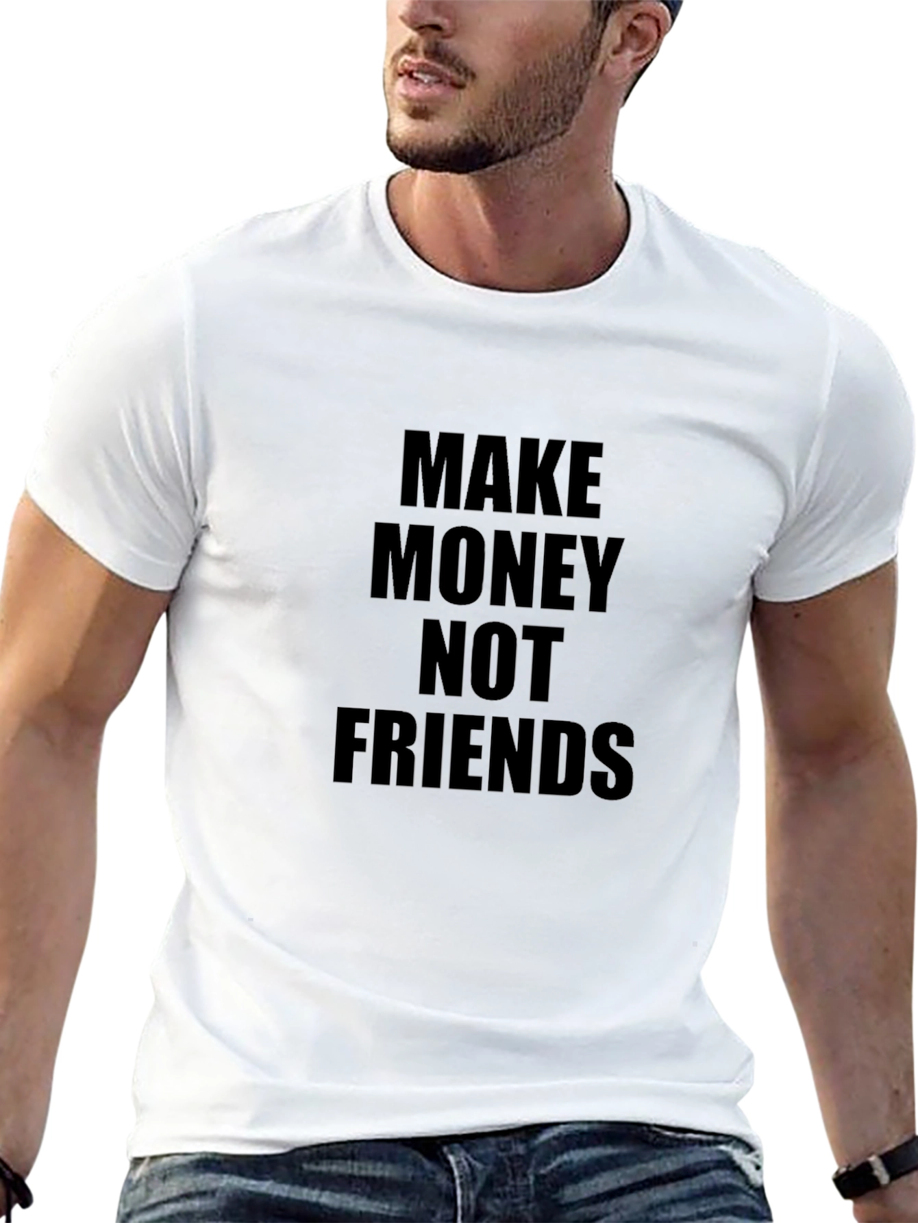 Black Make Money Not Friends T-Shirt view 13
