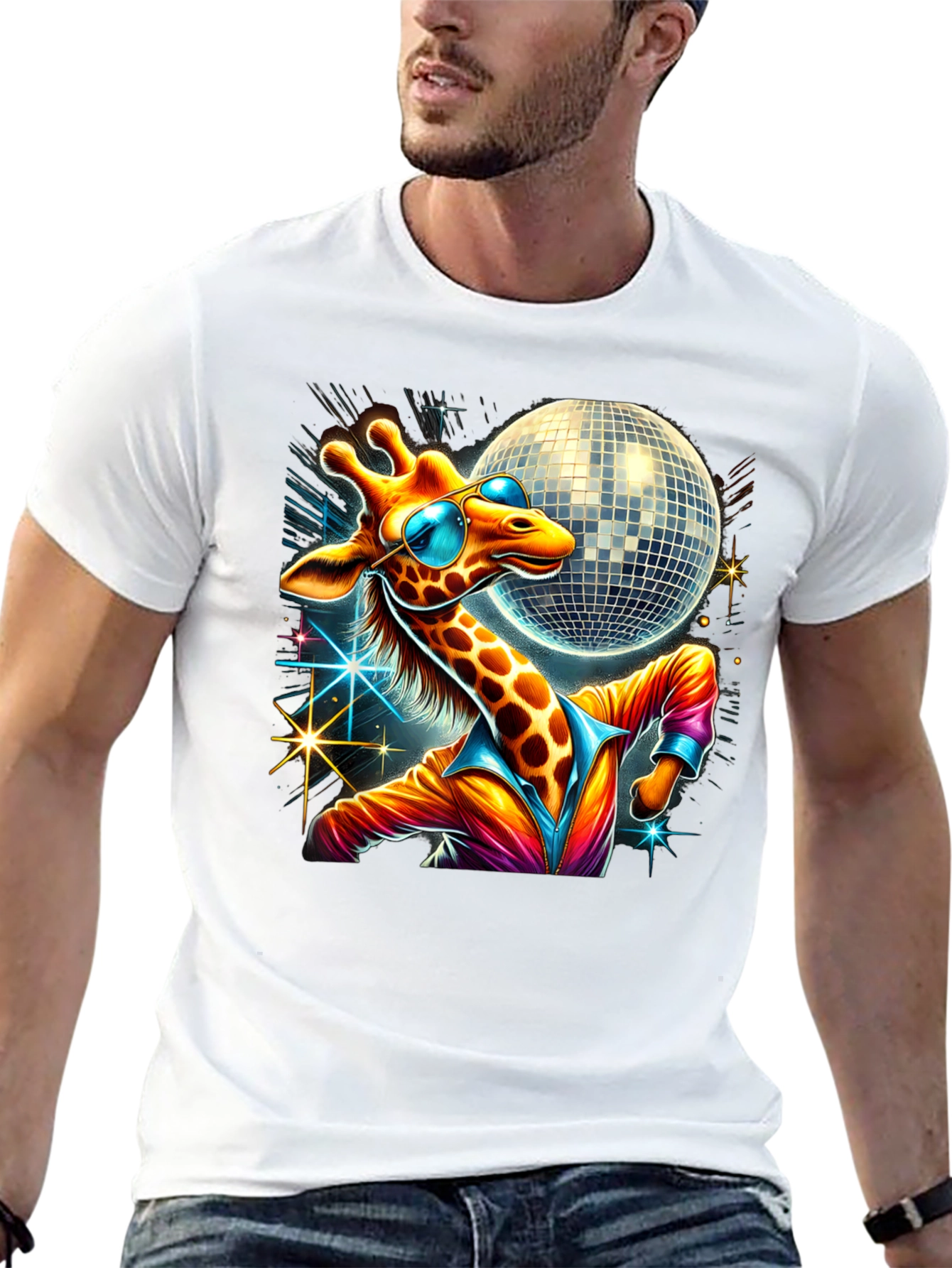 Black Disco Giraffe T-Shirt view 13