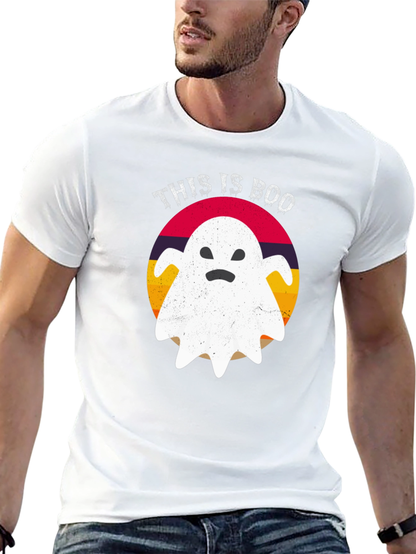 Black This is Boo Ghost T-Shirt - Halloween Apparel view 13