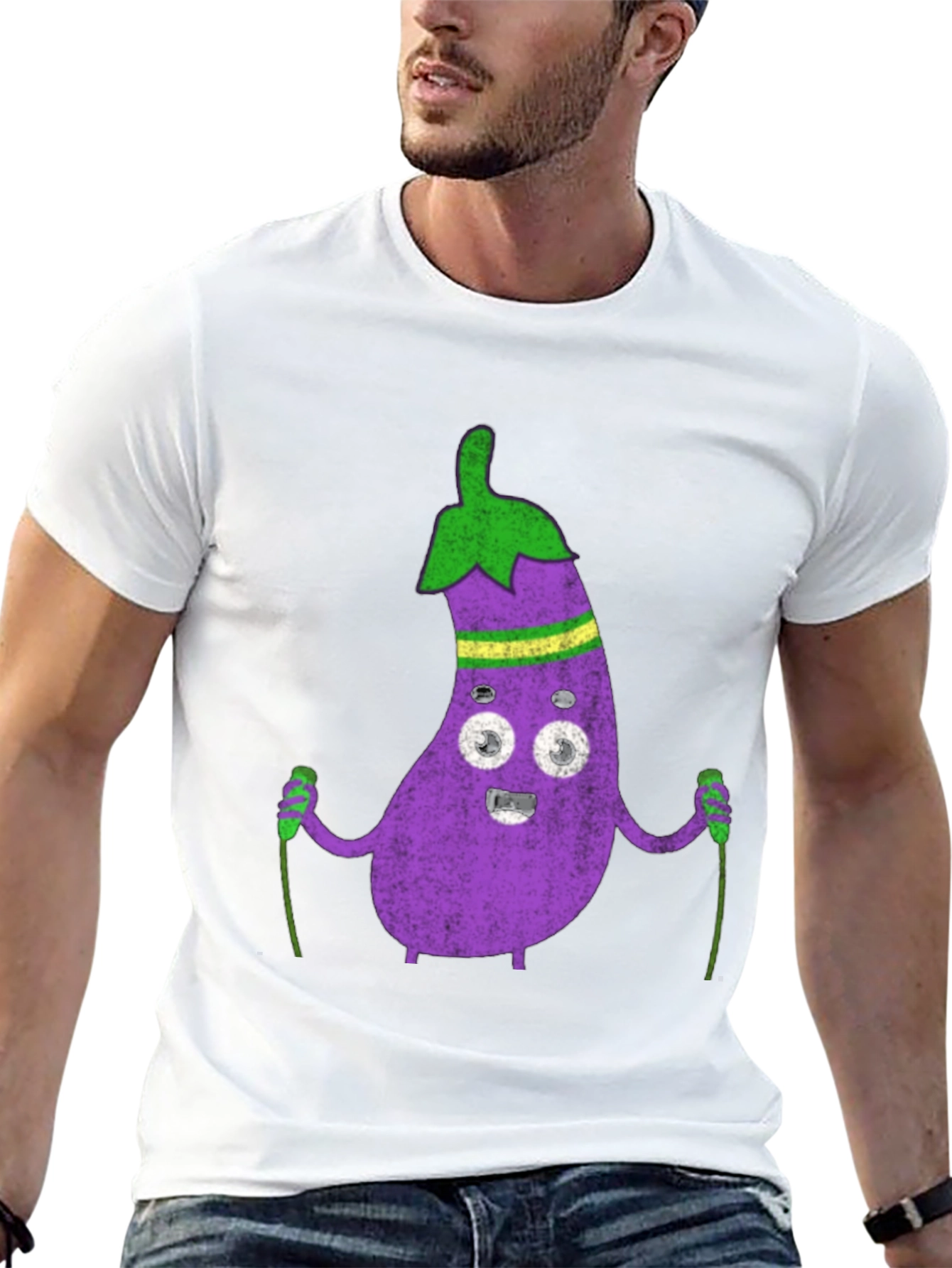 Eggplant Skiing T-Shirt - Funny Graphic Tee - 13