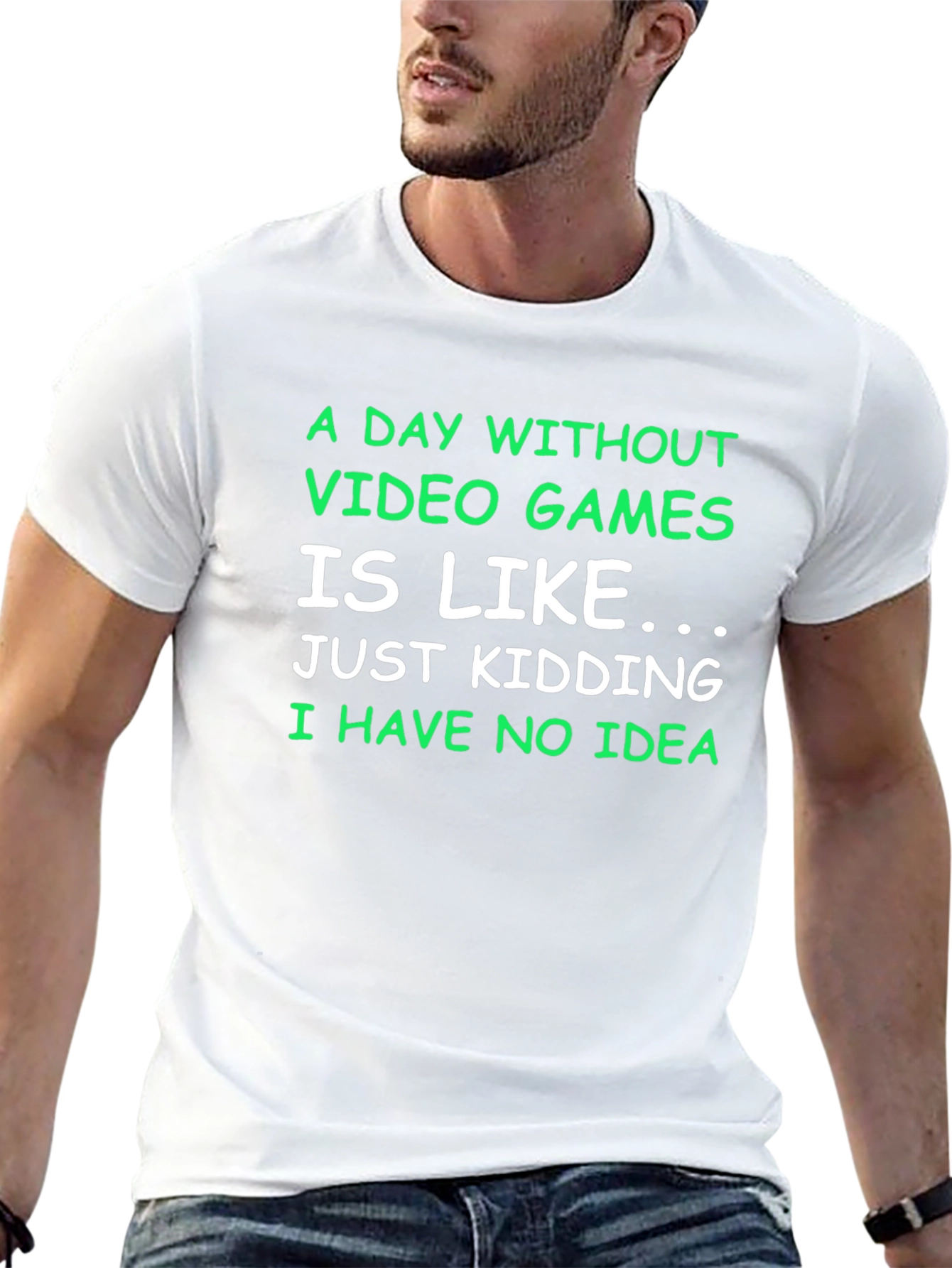 Black Funny Gamer T-Shirt - A Day Without Video Games view 13