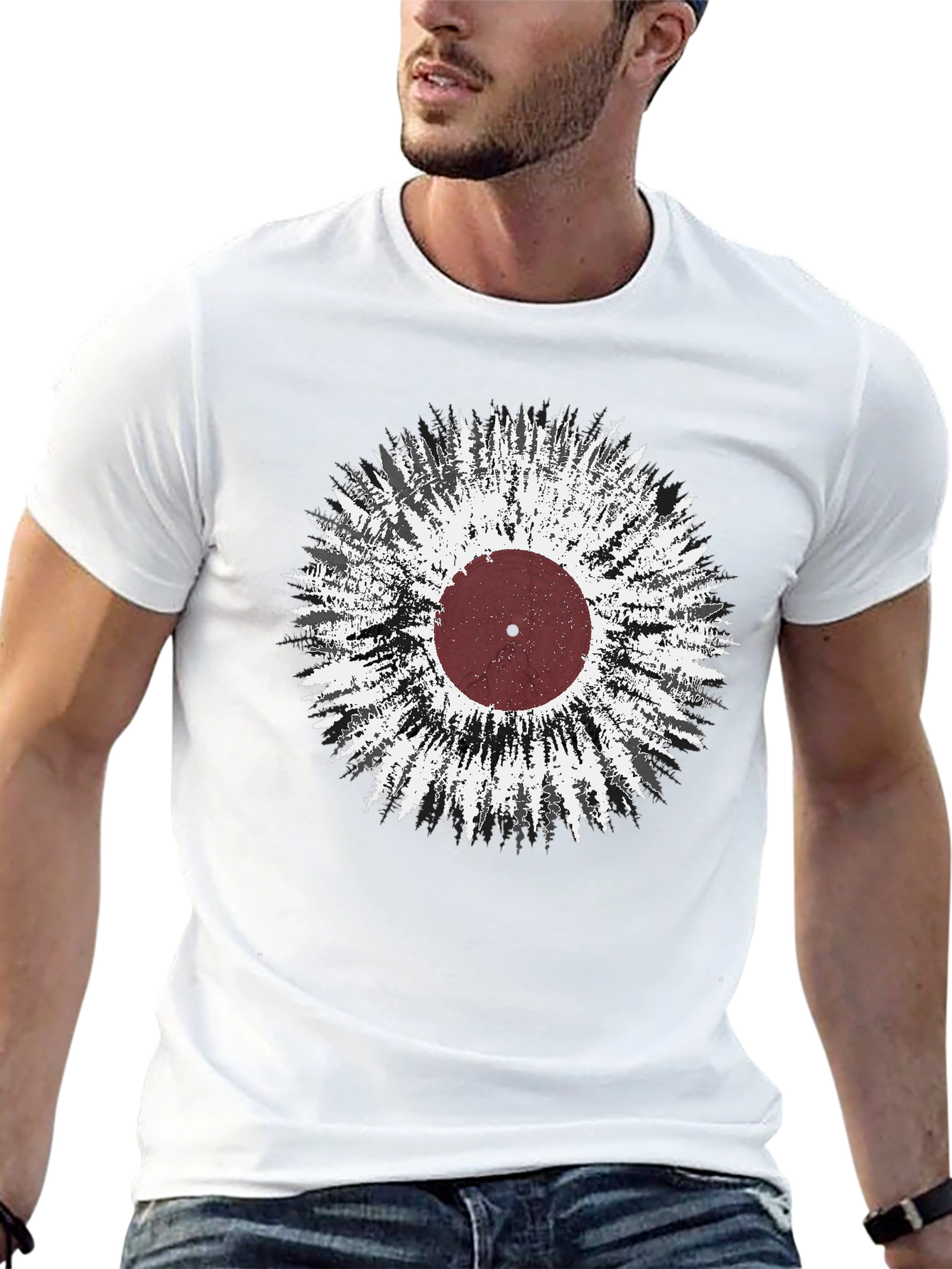 Black Nature Record Graphic T-Shirt view 13