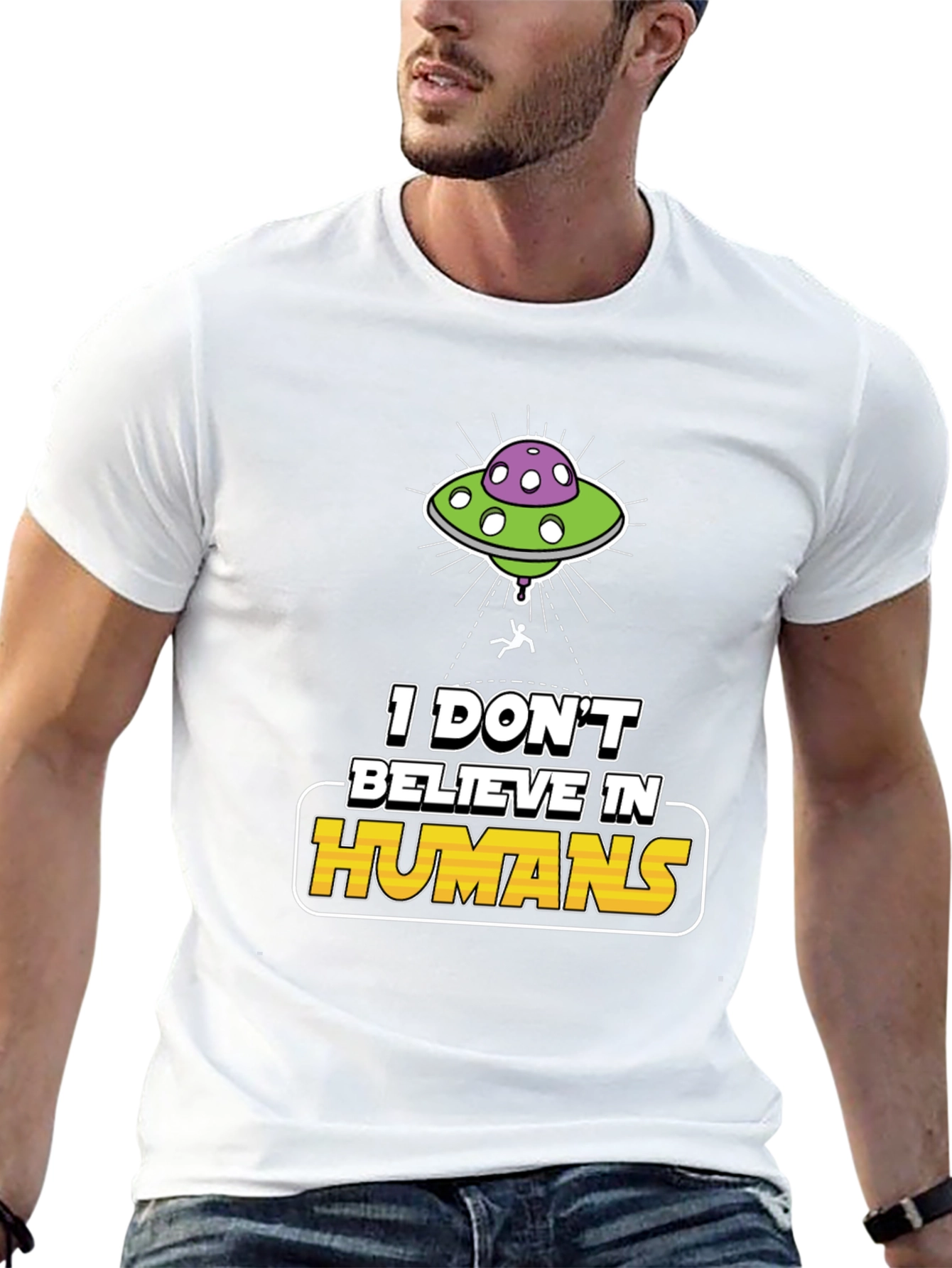 I Don't Believe In Humans Alien Graphic Tee - 13