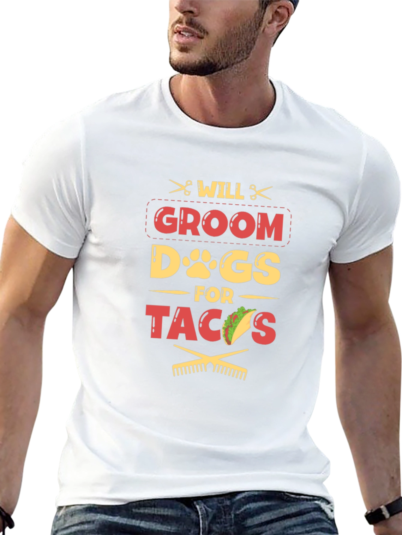 Black Will Groom Dogs for Tacos Funny T-Shirt view 13
