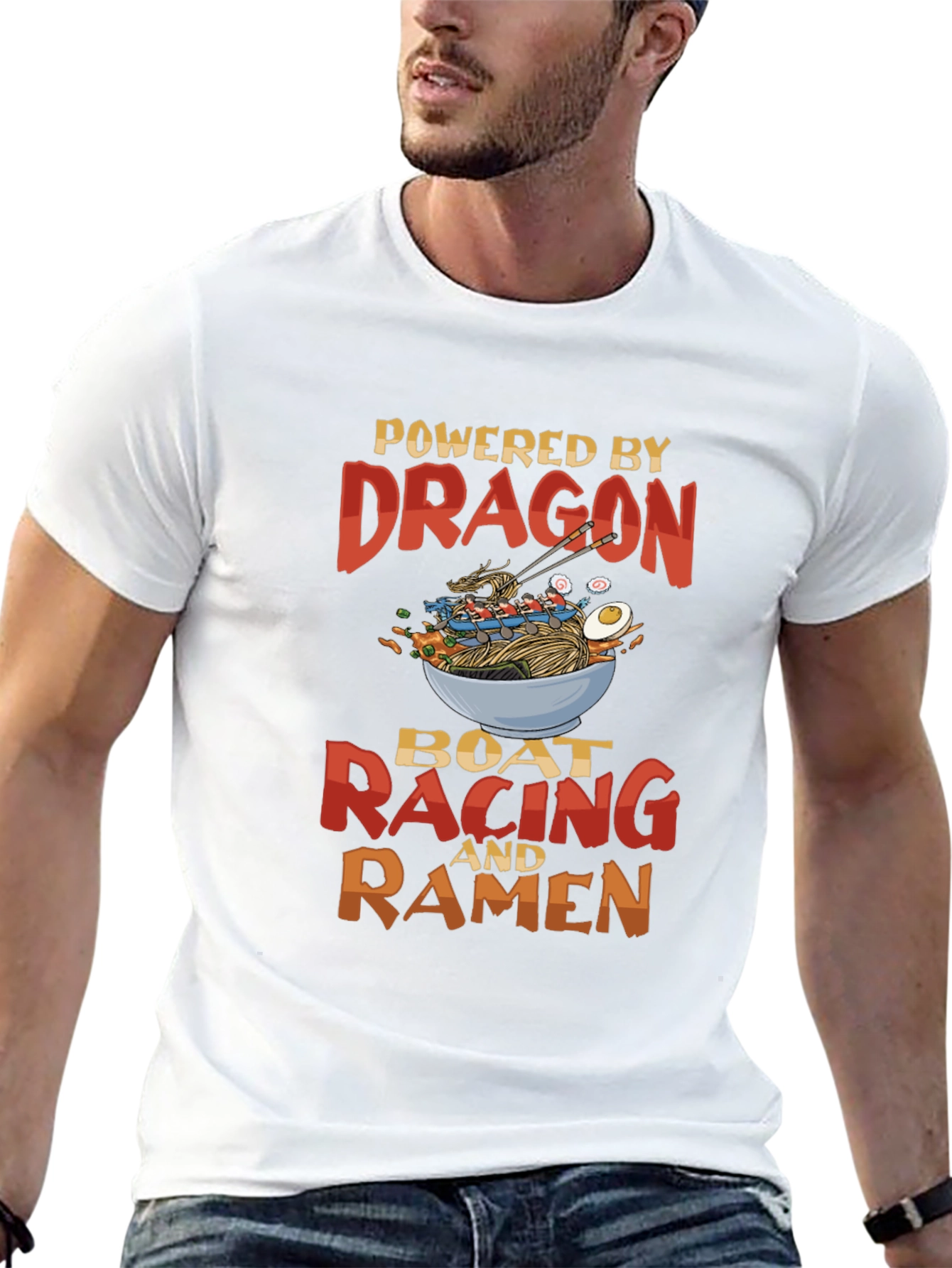 Black Dragon Boat Racing Ramen Graphic T-Shirt view 13
