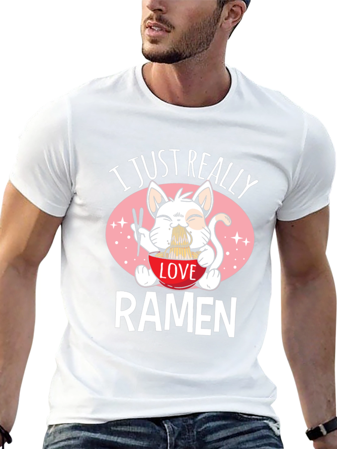 Black I Just Really Love Ramen Black T-Shirt view 13