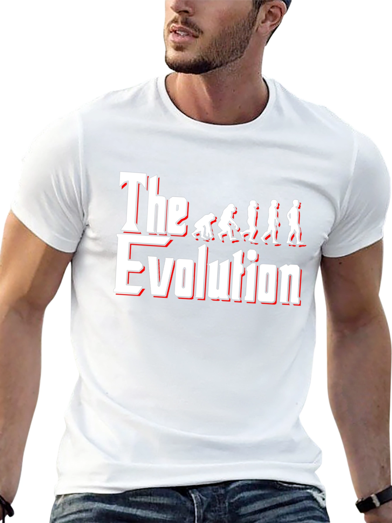 Black Evolution Graphic Tee - Funny Novelty T-Shirt view 13