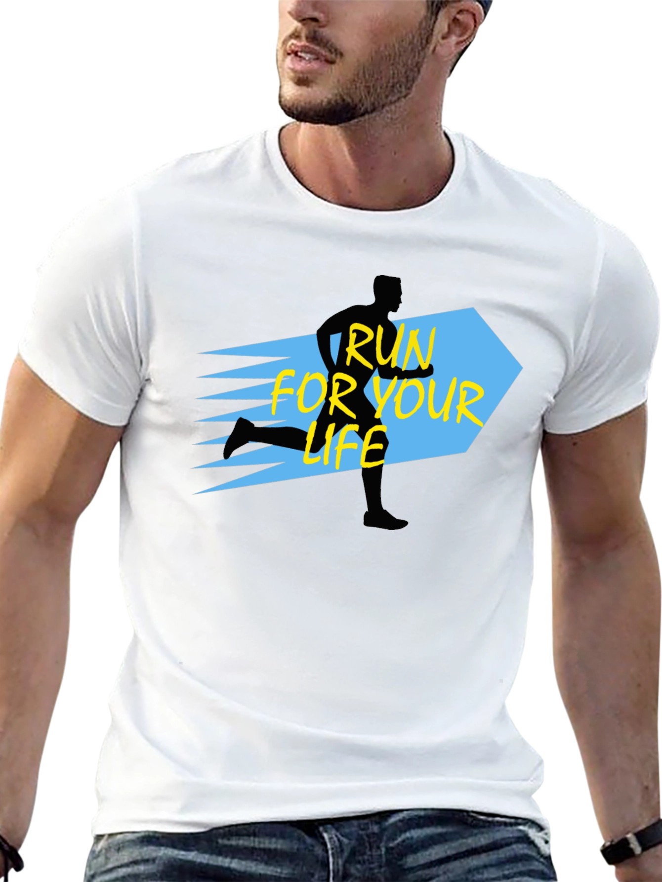 Black Run For Your Life Black Graphic Tee view 13