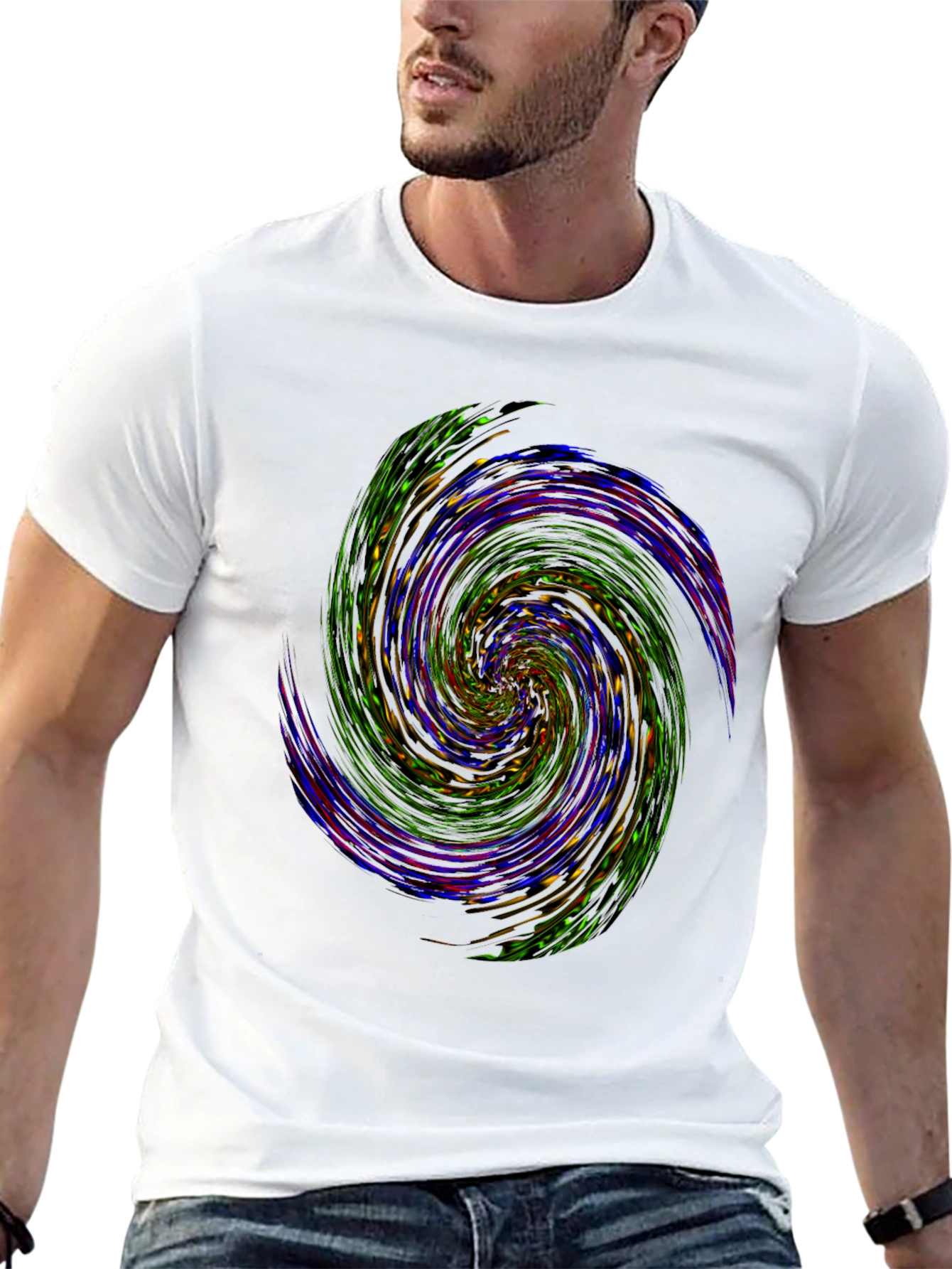 Vortex Spin Graphic Tee - Black Cotton Comfort - 13