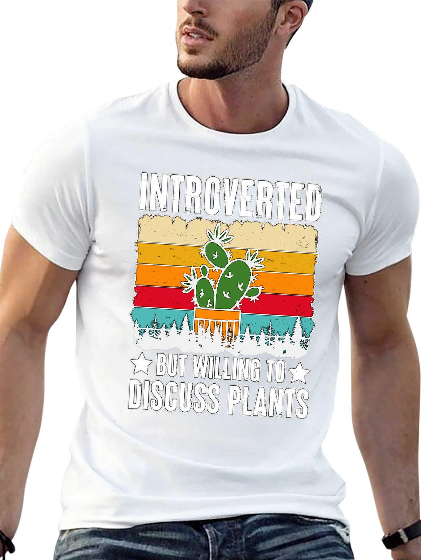 Black Introverted Plant Lover Graphic T-Shirt view 13