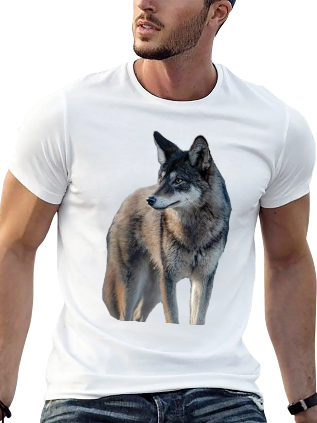 Black Wolf Graphic Black T-Shirt view 13