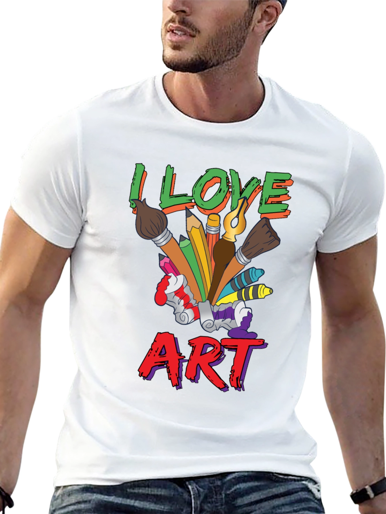 I Love Art T-Shirt, Artist Graphic Tee - 13