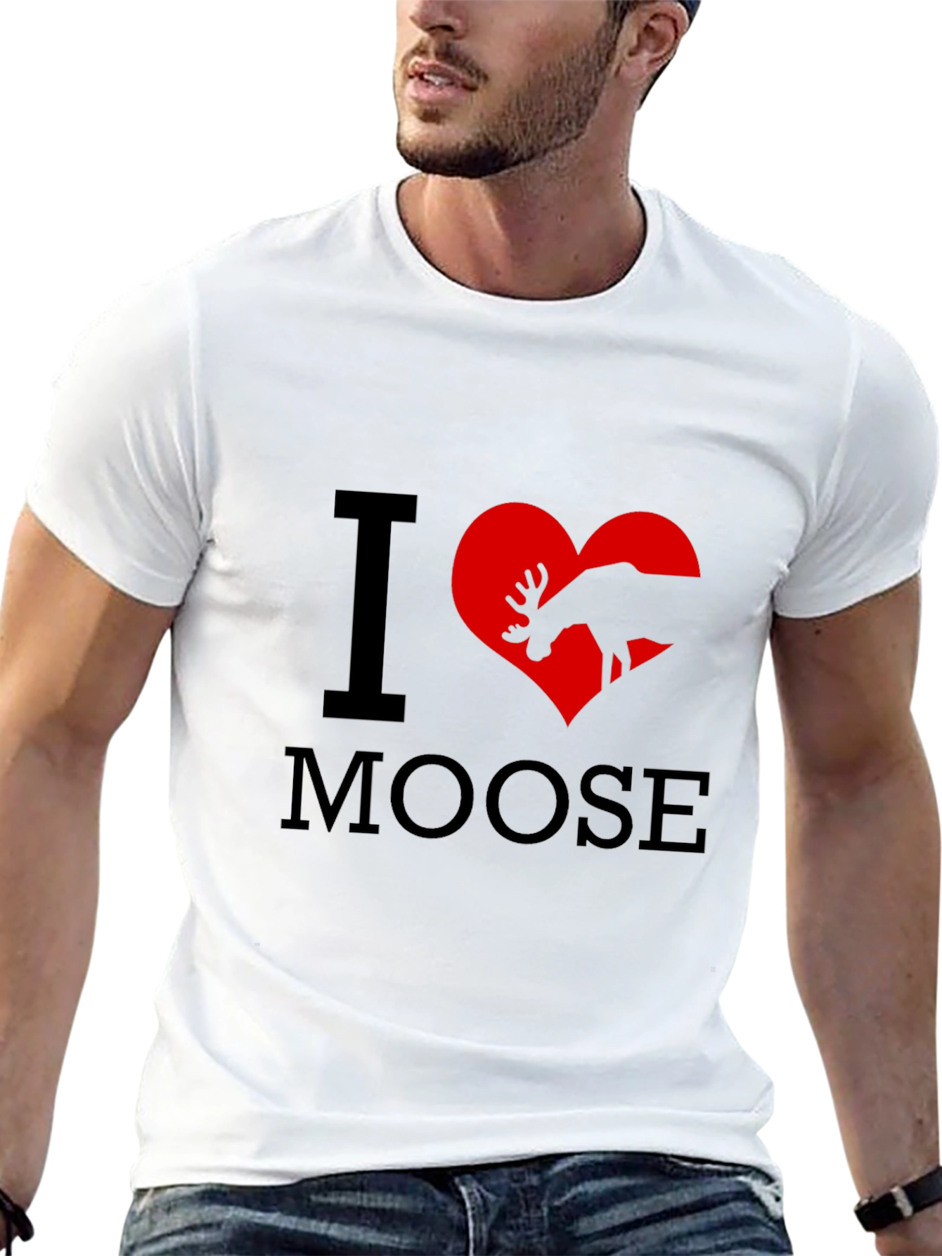 Black I Love Moose Graphic Tee - Black view 13