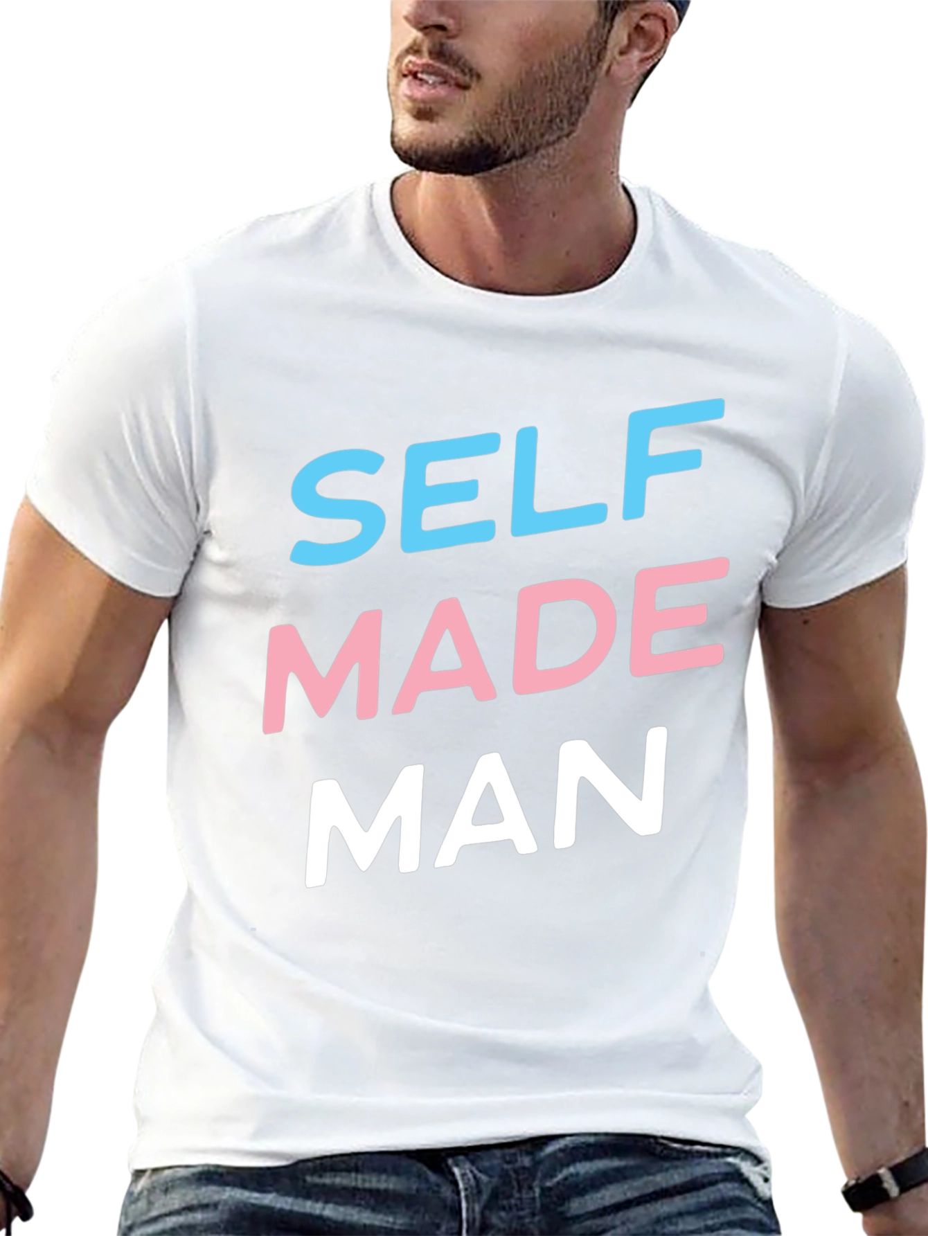 Black Self Made Man Graphic Tee - Black Casual T-Shirt view 13