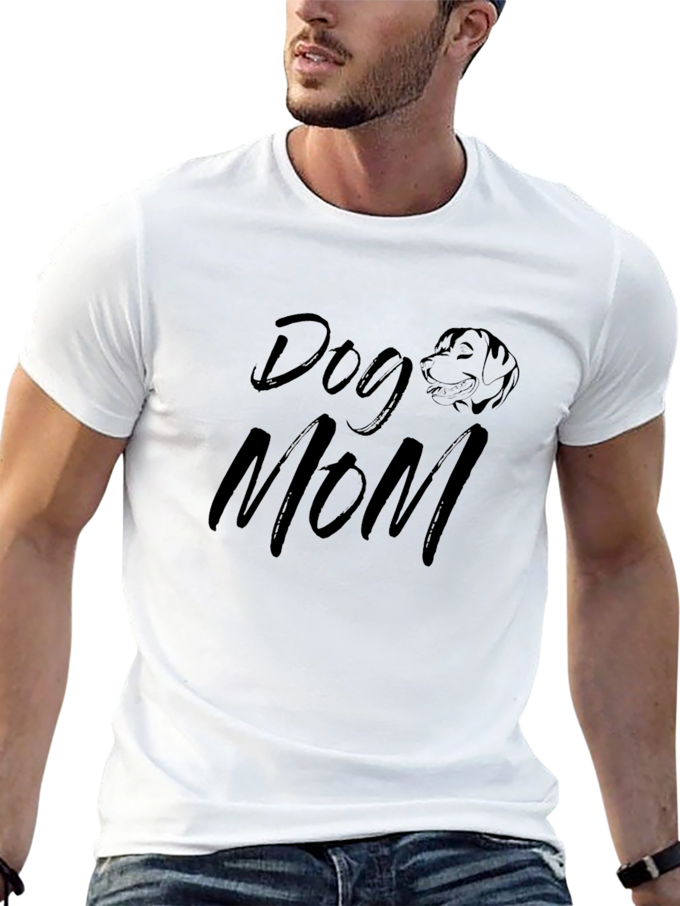 Black Dog Mom T-Shirt - Black Graphic Tee view 13