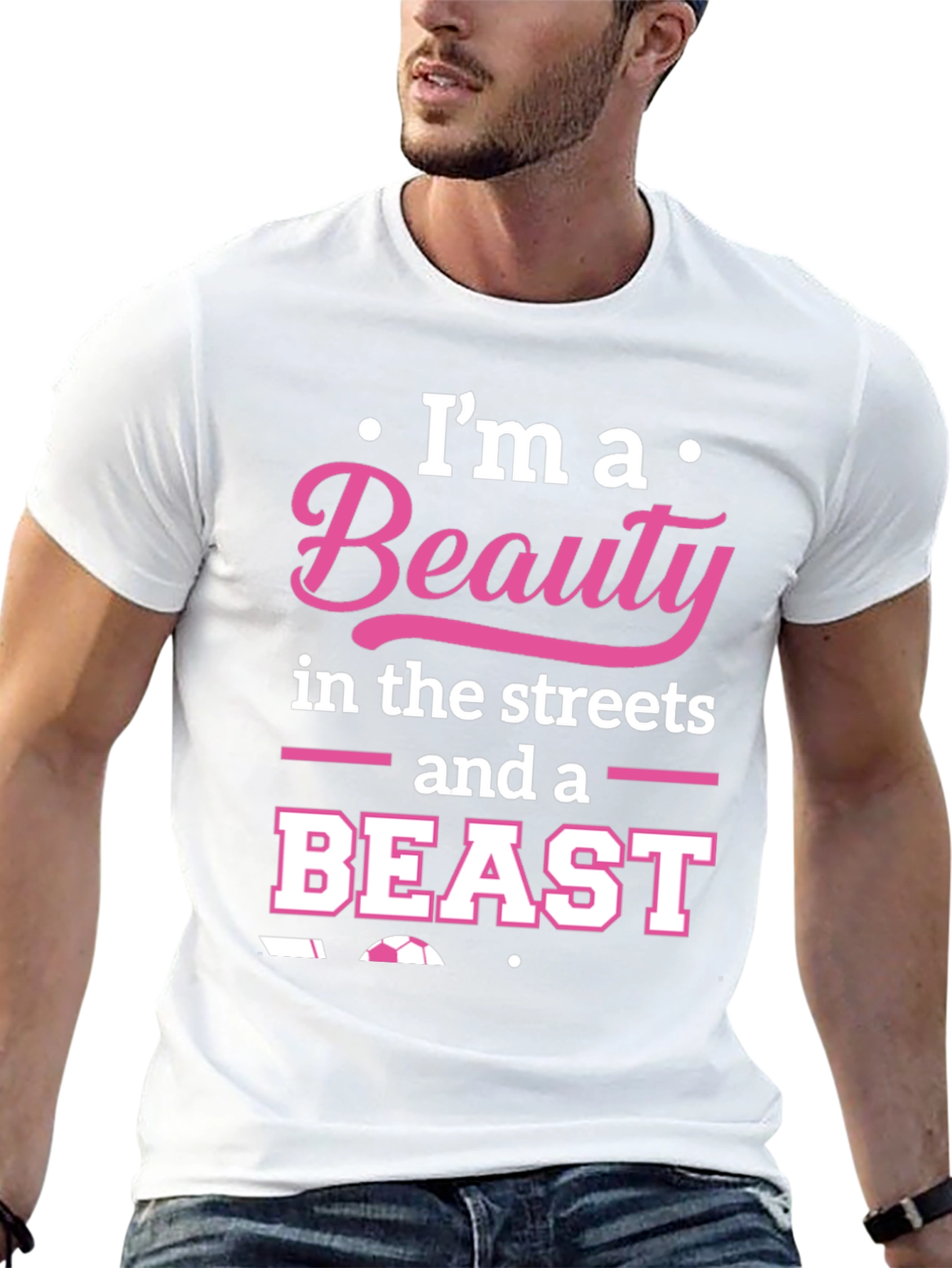 Black Beauty and Beast Soccer T-Shirt - Black Graphic Tee view 13
