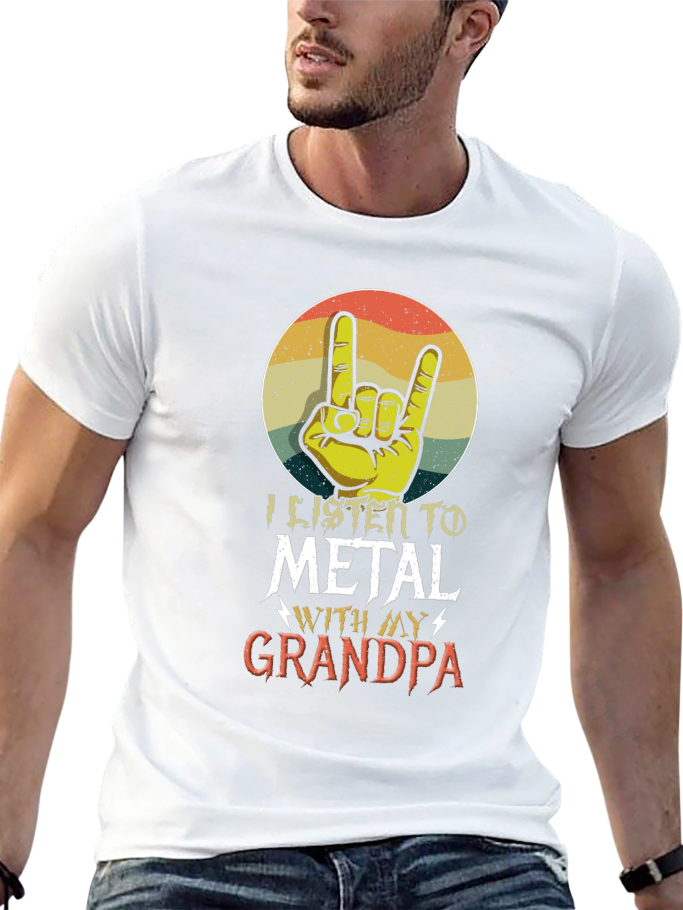 Black I Listen To Metal With My Grandpa T-Shirt view 13