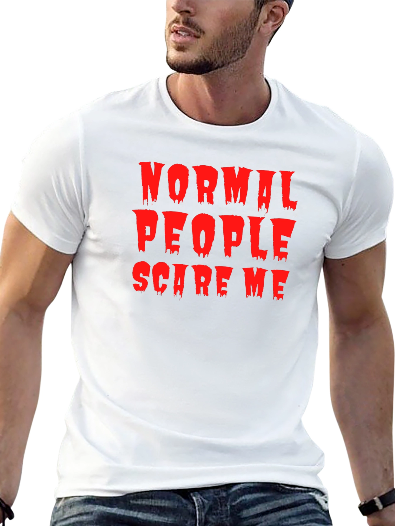 Black Normal People Scare Me T-Shirt - Halloween Tee view 13