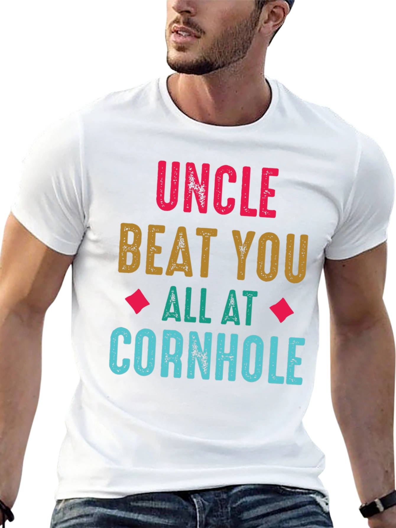 Black Uncle Cornhole T-Shirt - Funny Family Game Day Tee view 13