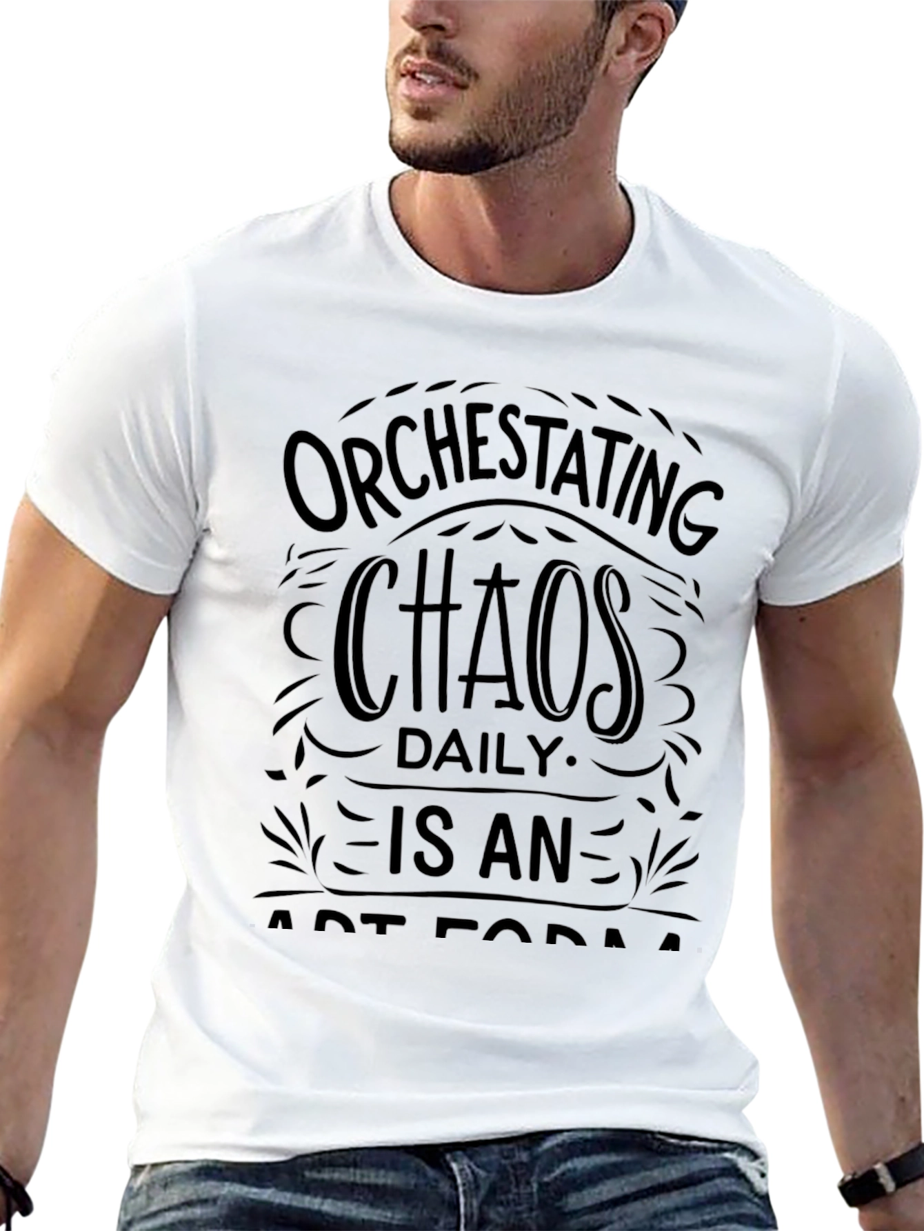 Black Orchestrating Chaos Daily T-Shirt - Black Graphic Tee view 13