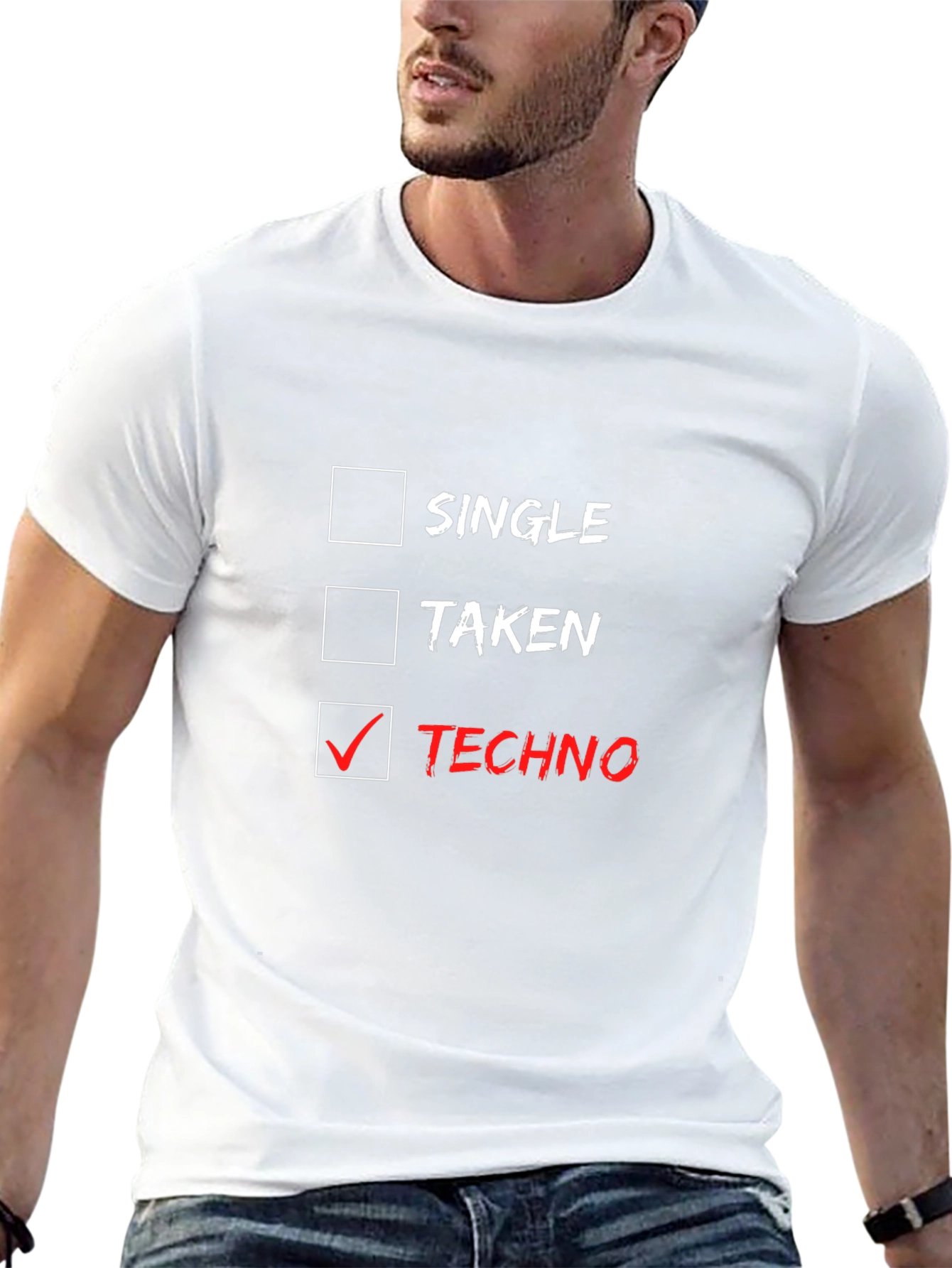 Black Techno Music Lover T-Shirt - Single, Taken, Techno Choice view 13